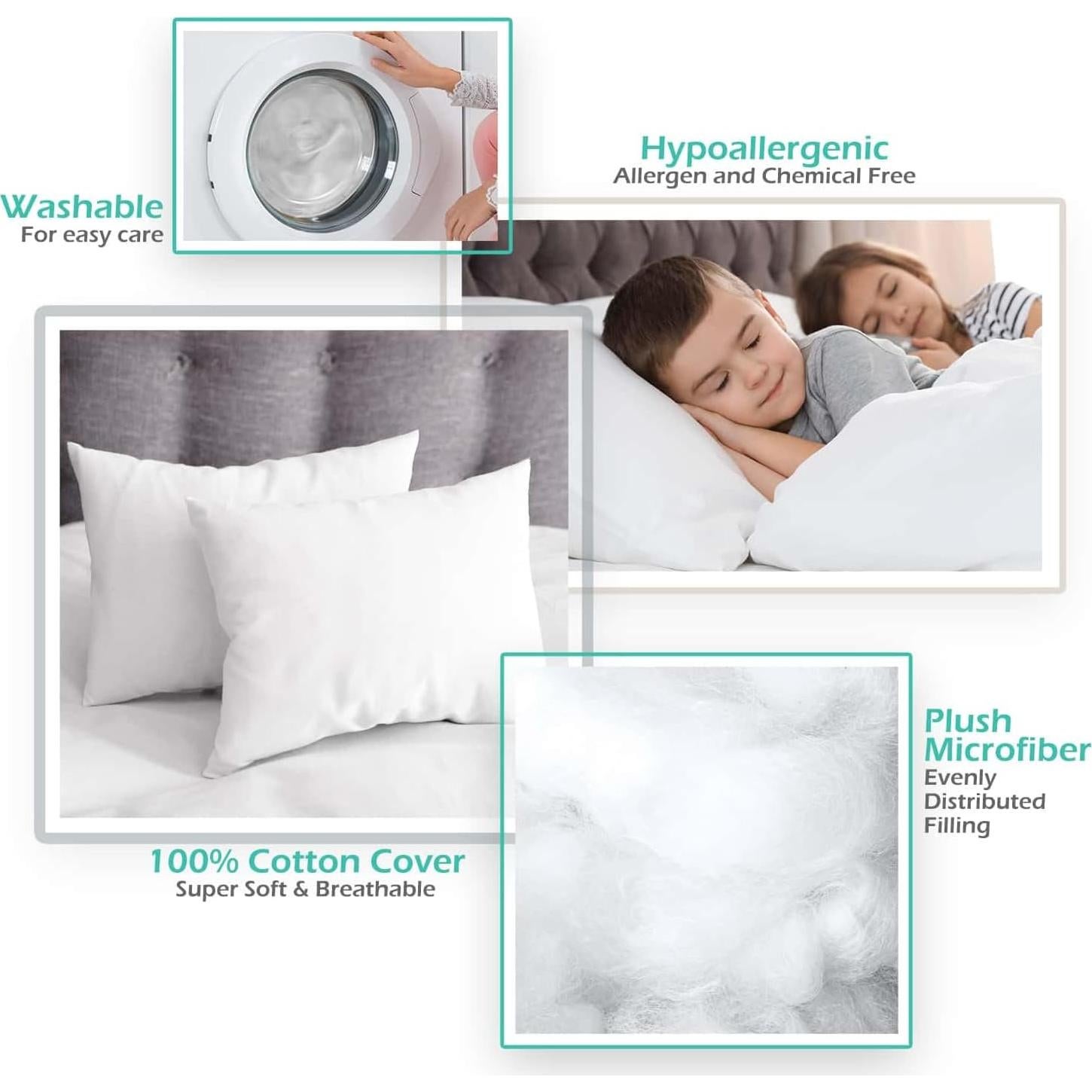 Almohada para Niños Pequeños Nestl 2 Pack 33x46 cm Algodón