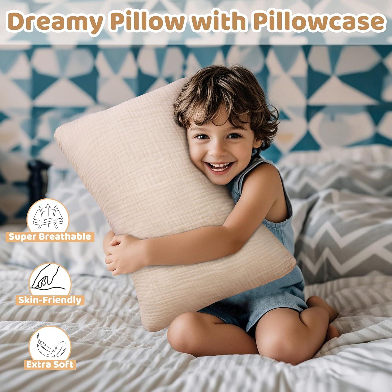 Almohada Infantil Pro Goleem 33x46 cm Algodón Muselina Beige