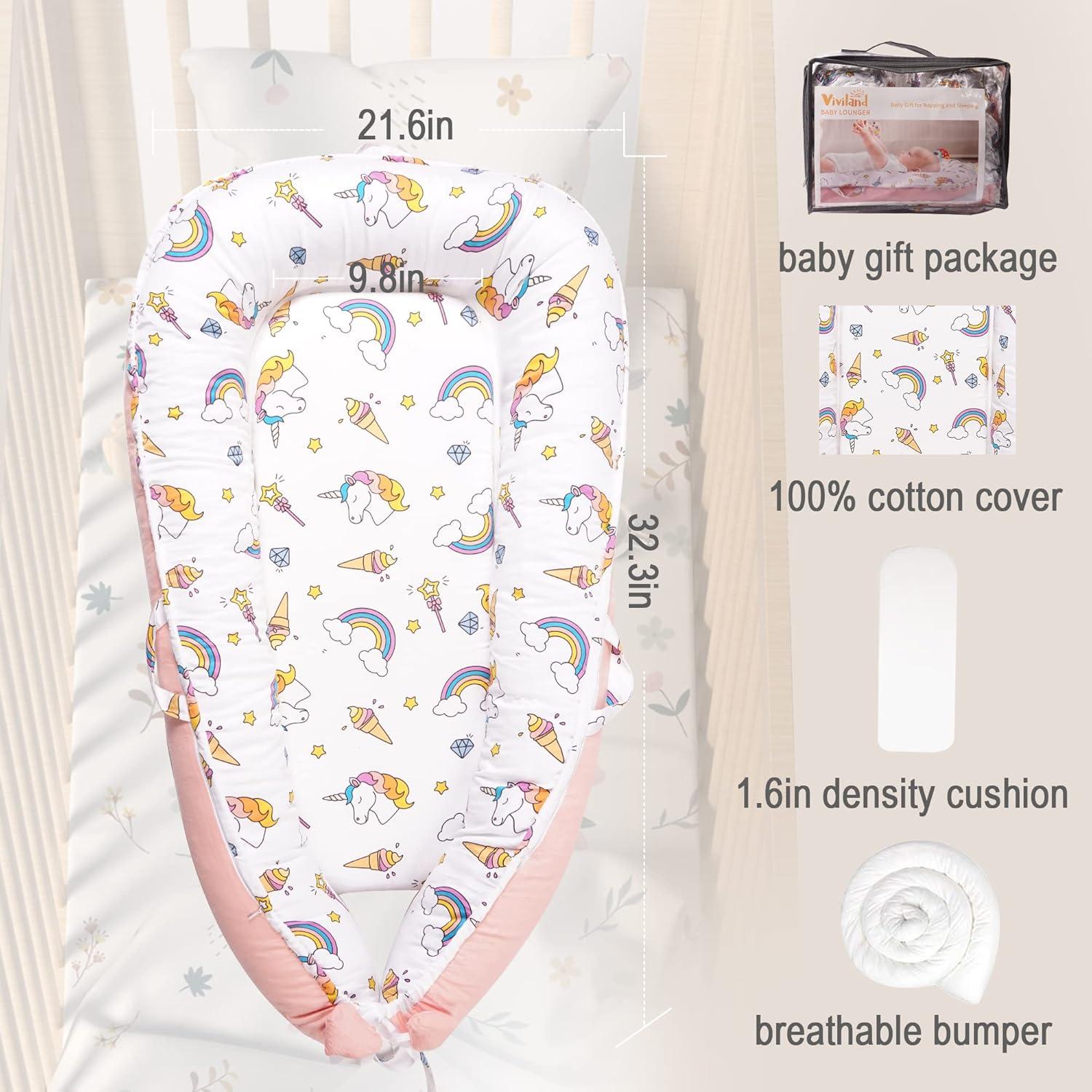 Lounger para Bebés Viviland Unicornio 0-24 Meses Desmontable