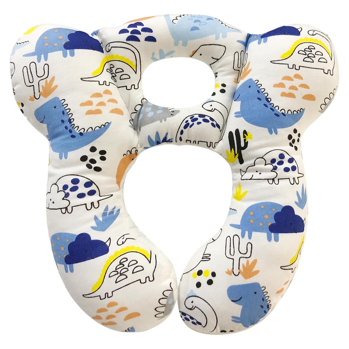 Almohada de Viaje para Bebés DEEZOMO - Algodón Suave, Dinosaurio Azul