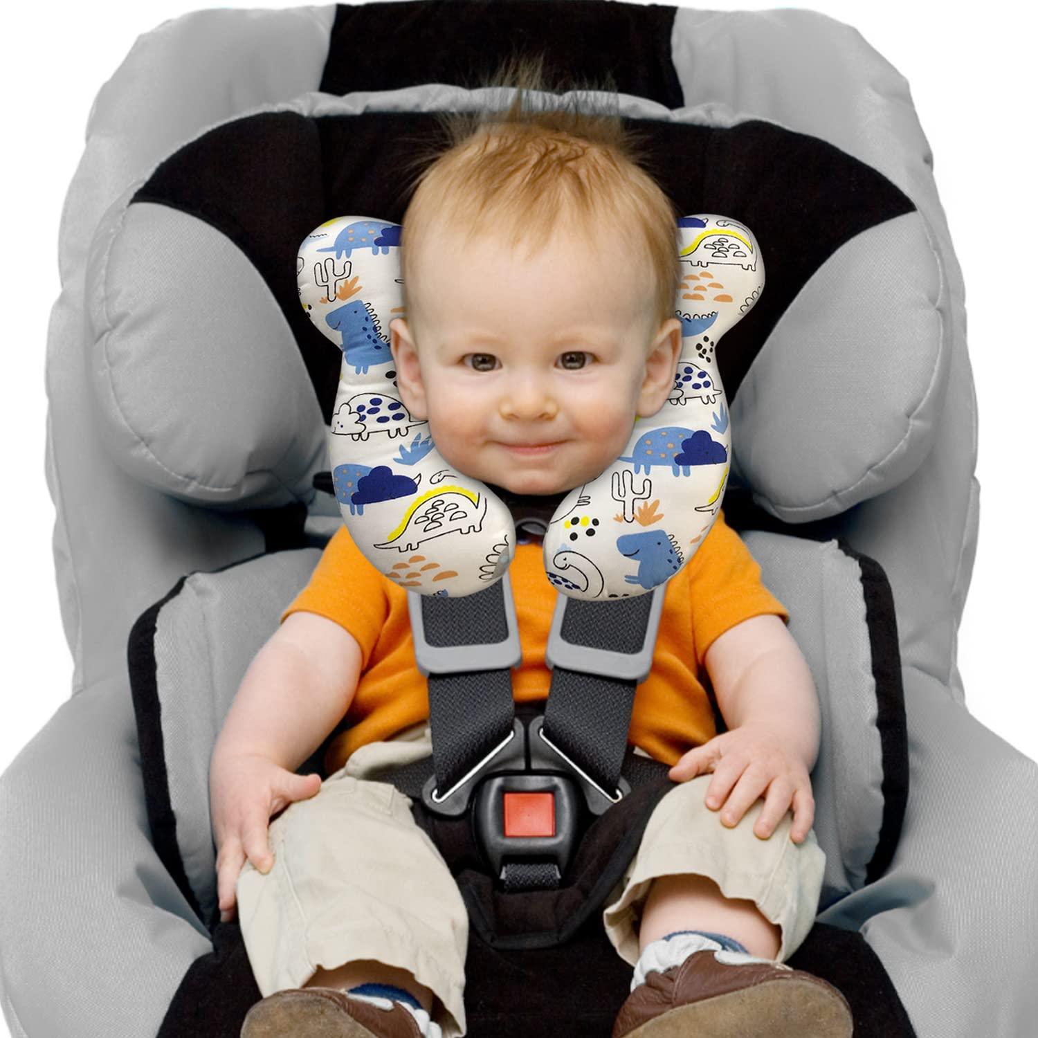 Almohada de Viaje para Bebés DEEZOMO - Algodón Suave, Dinosaurio Azul