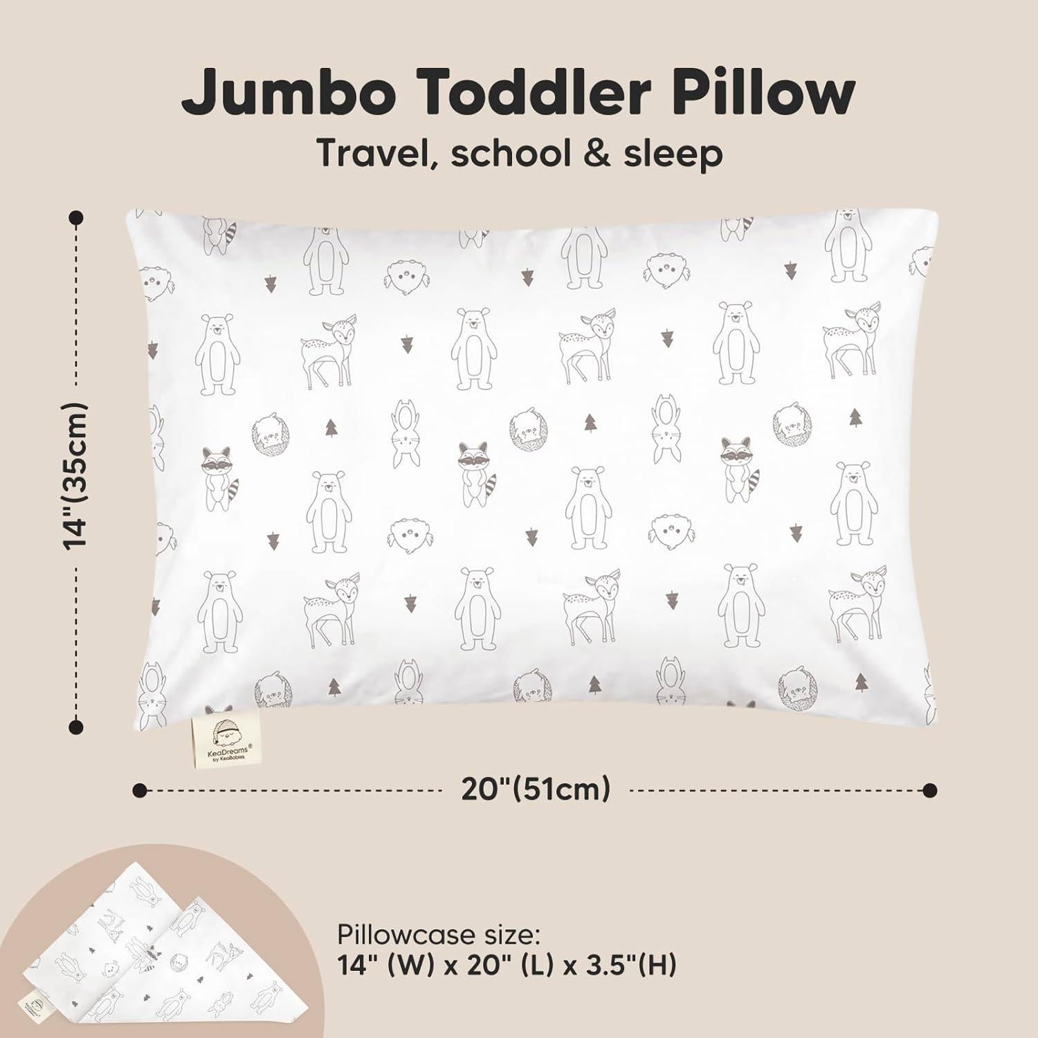 Almohada Jumbo para Niños KeaBabies 35.5x50.8 cm Algodón Orgánico