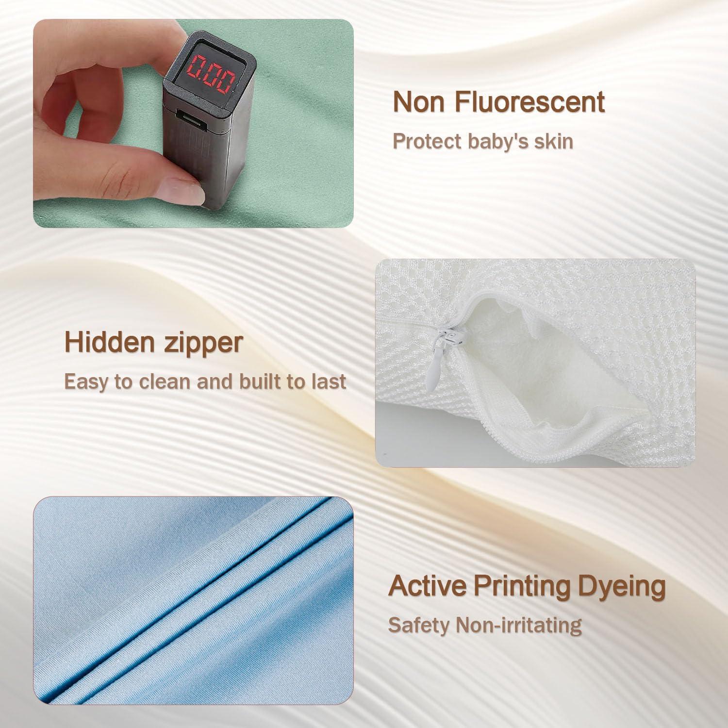 Cojín para Bebé Saanerueen Azul Suave y Lavable 0-12 Meses