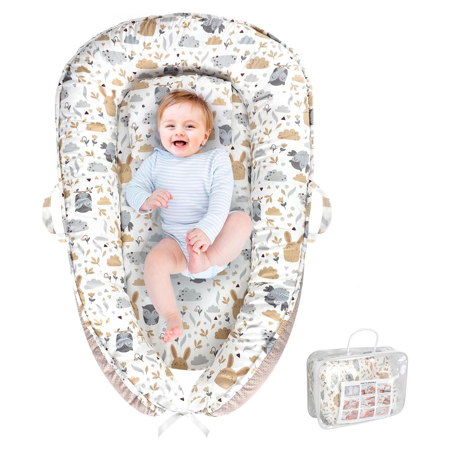 Cojín Portátil para Bebés Gris - Nido 0 a 24 Meses