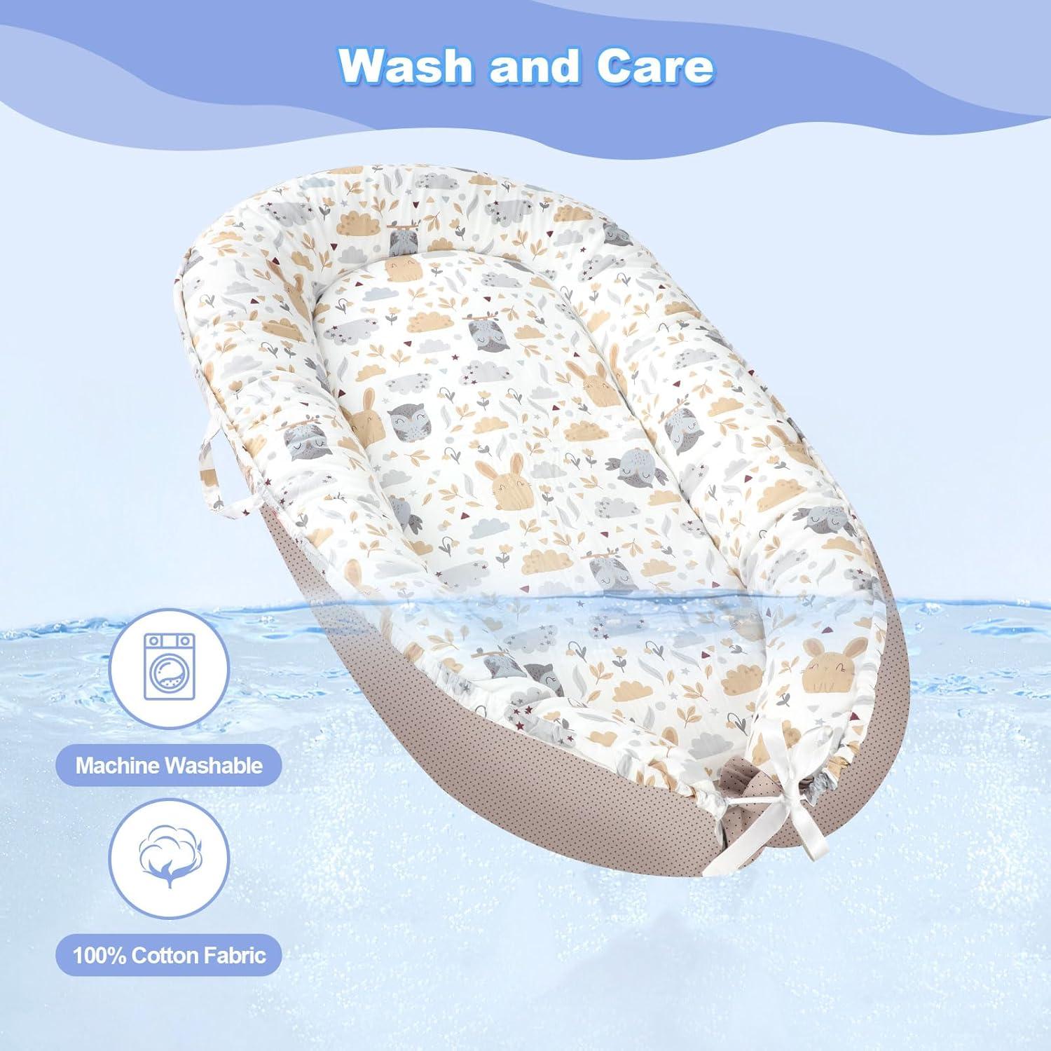 Cojín Portátil para Bebés Gris - Nido 0 a 24 Meses