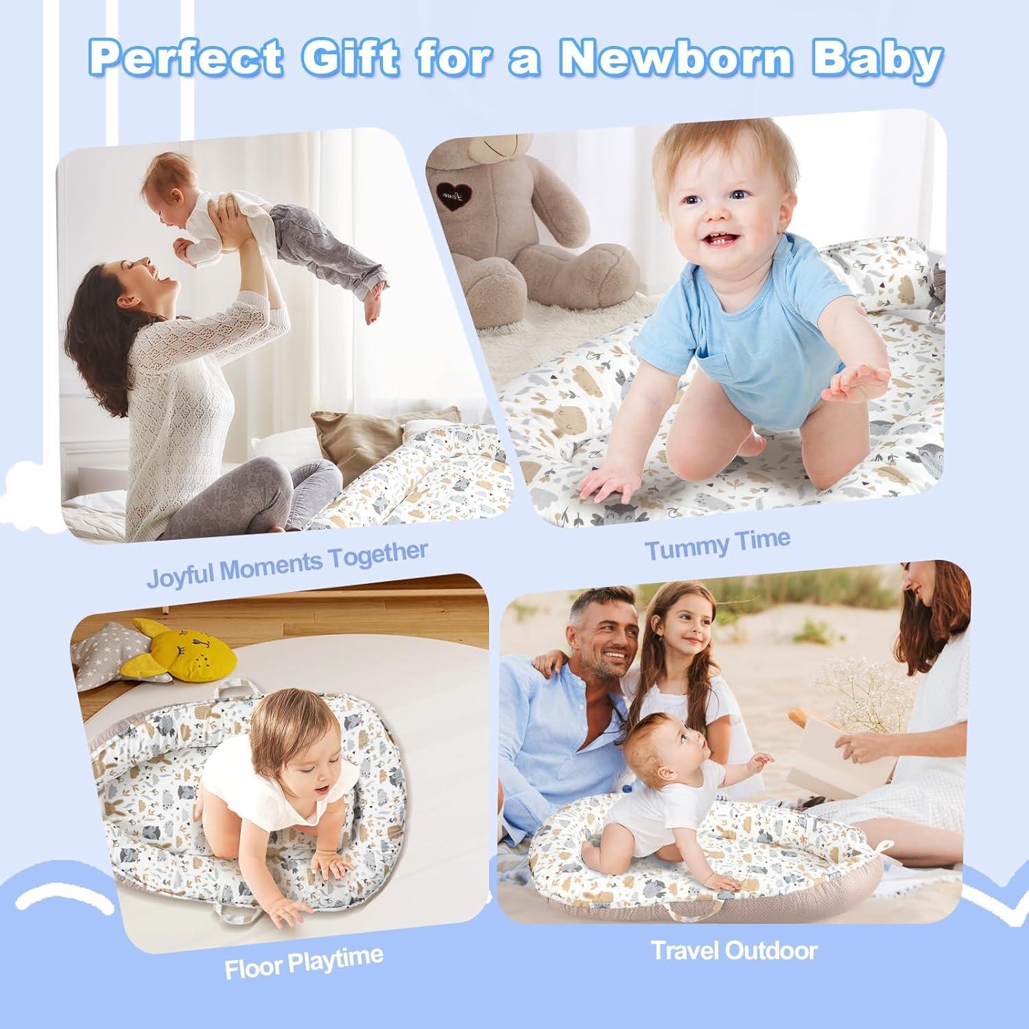 Cojín Portátil para Bebés Gris - Nido 0 a 24 Meses