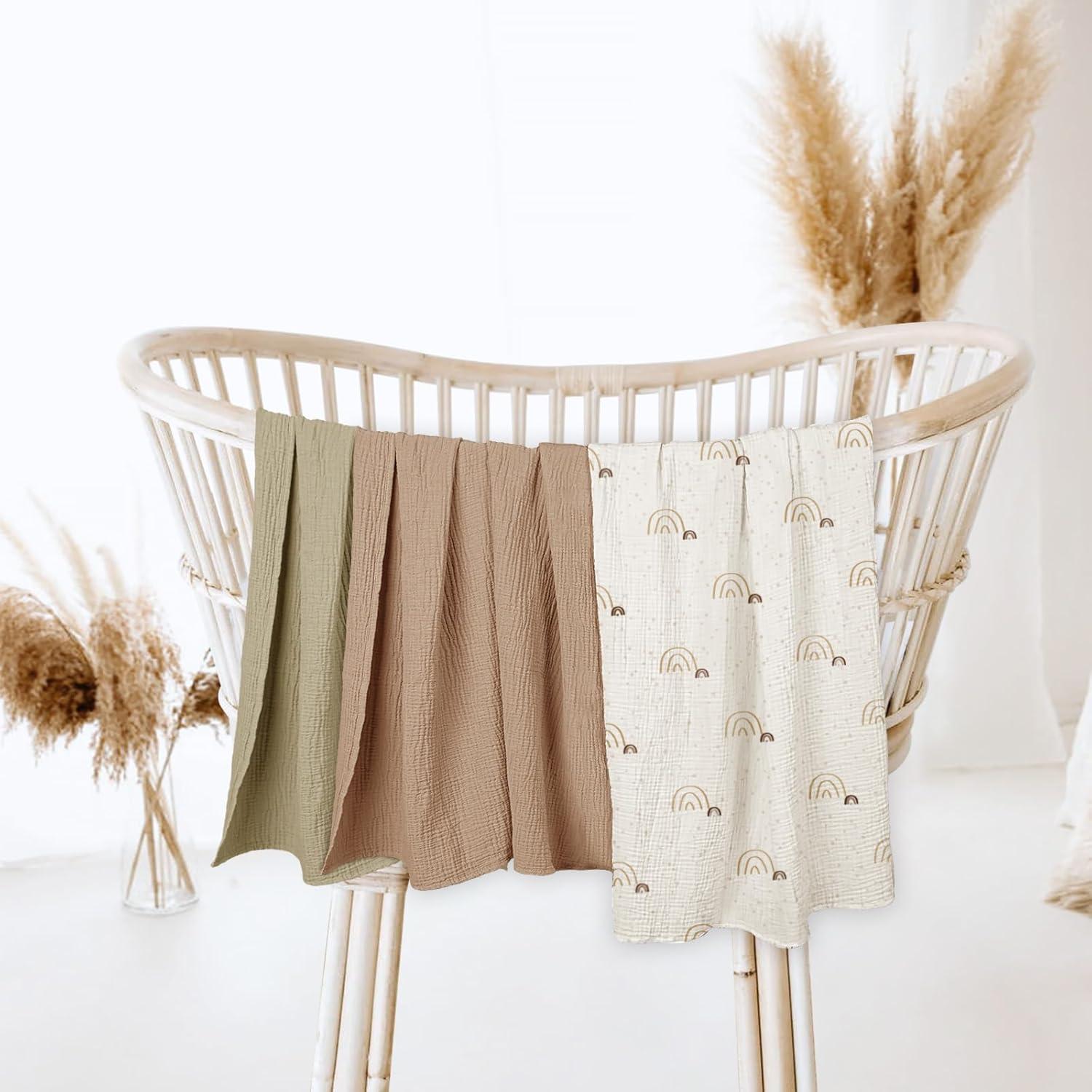 Mantas de Muselina lulumoon para Bebés 3 Paquetes 101.6cm