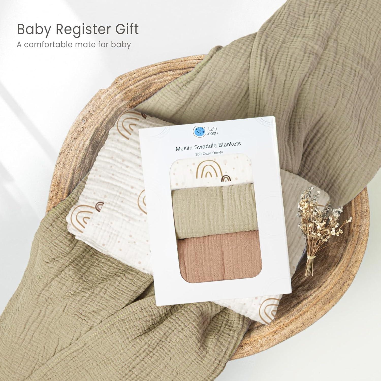 Mantas de Muselina lulumoon para Bebés 3 Paquetes 101.6cm