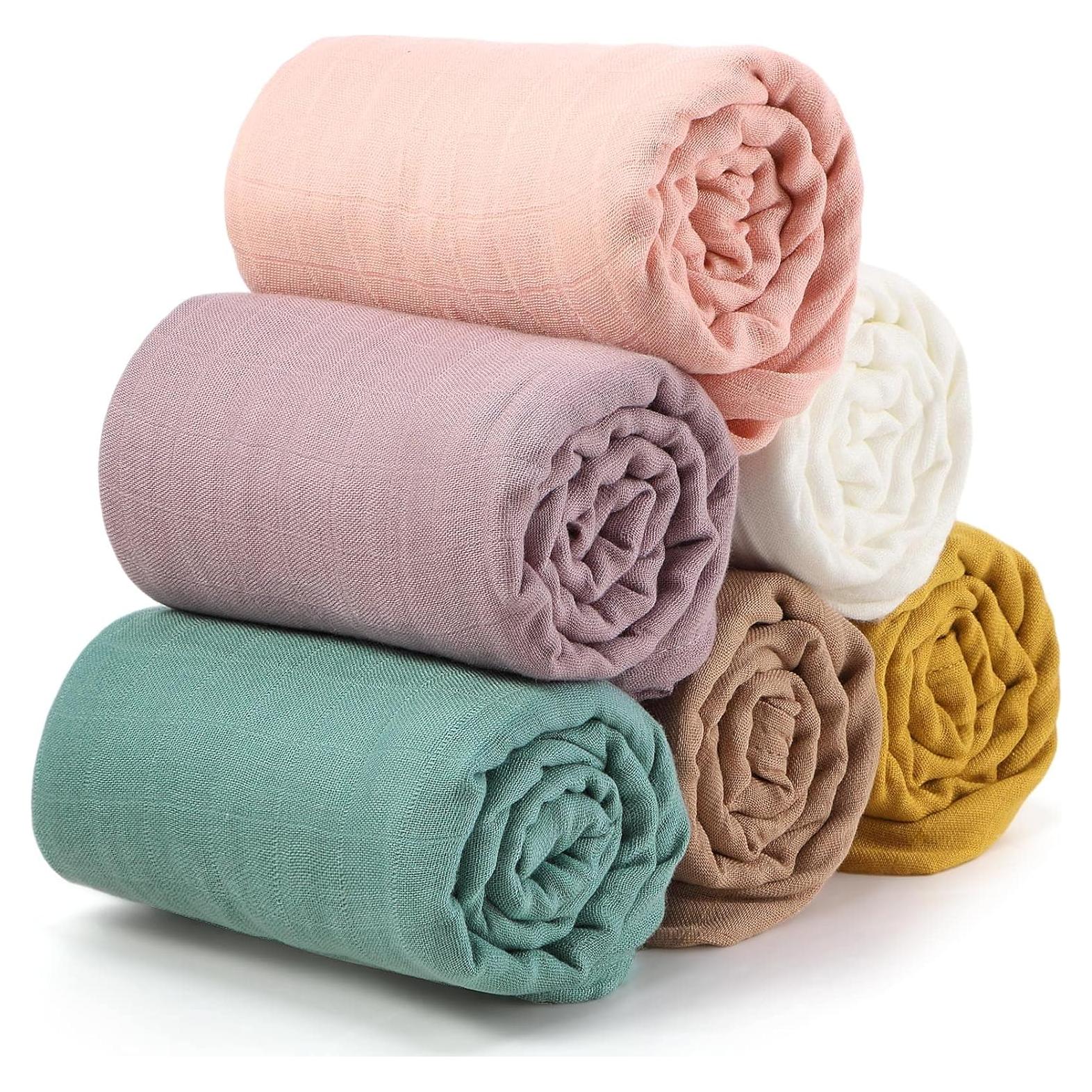 Mantas de Muselina Preboun 120x120 cm 6 Colores Brillantes