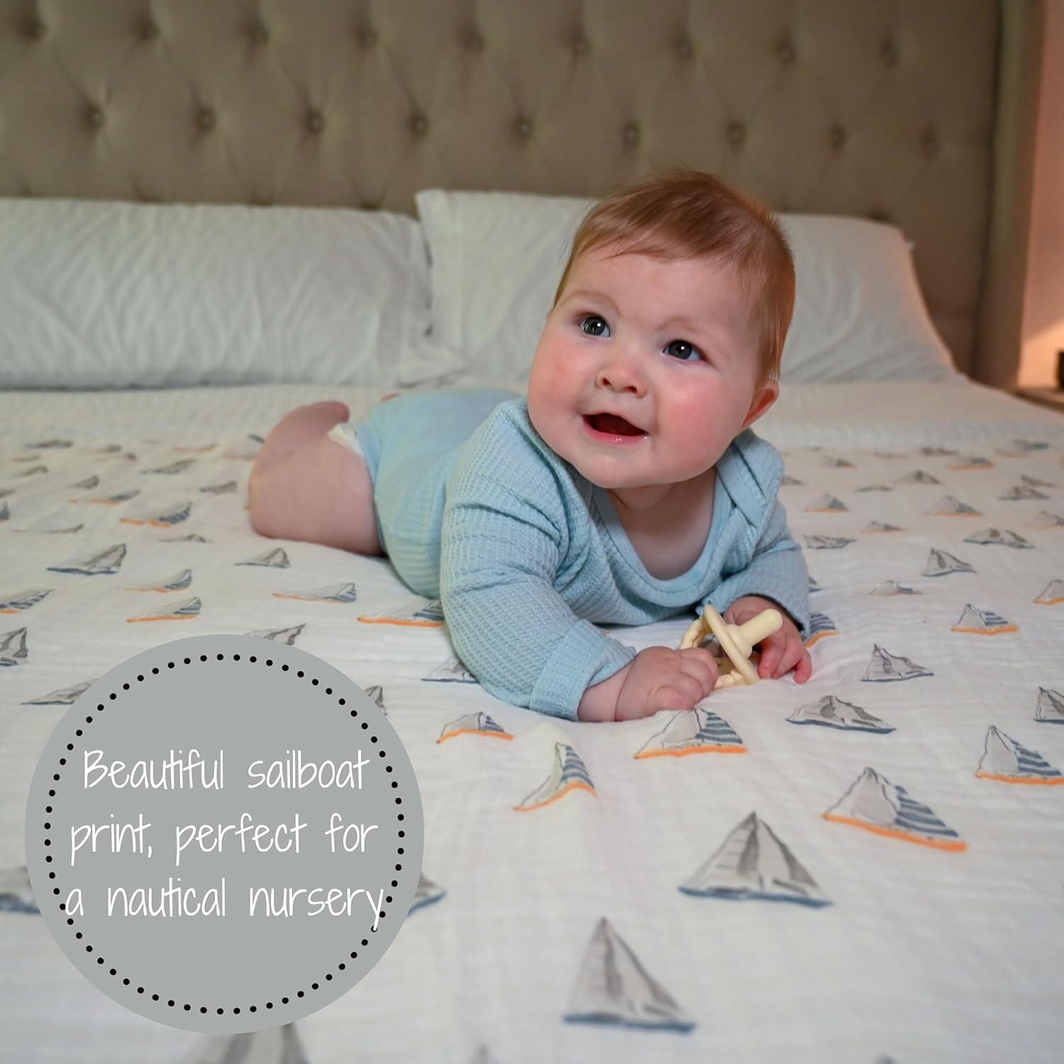 Mantas de Envolver LollyBanks 100% Algodón 120x120 cm - Juego Navegar