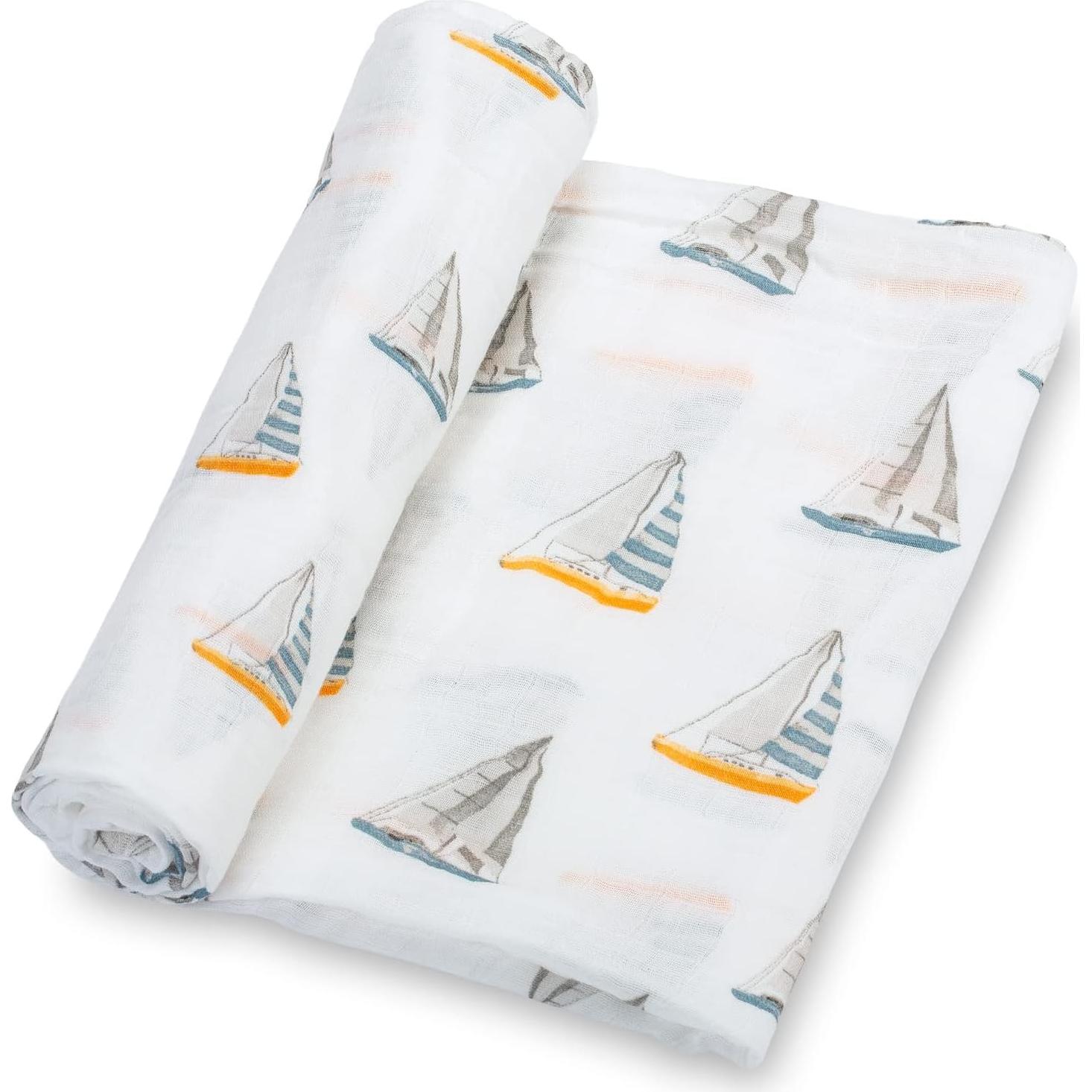 Mantas de Envolver LollyBanks 100% Algodón 120x120 cm - Juego Navegar