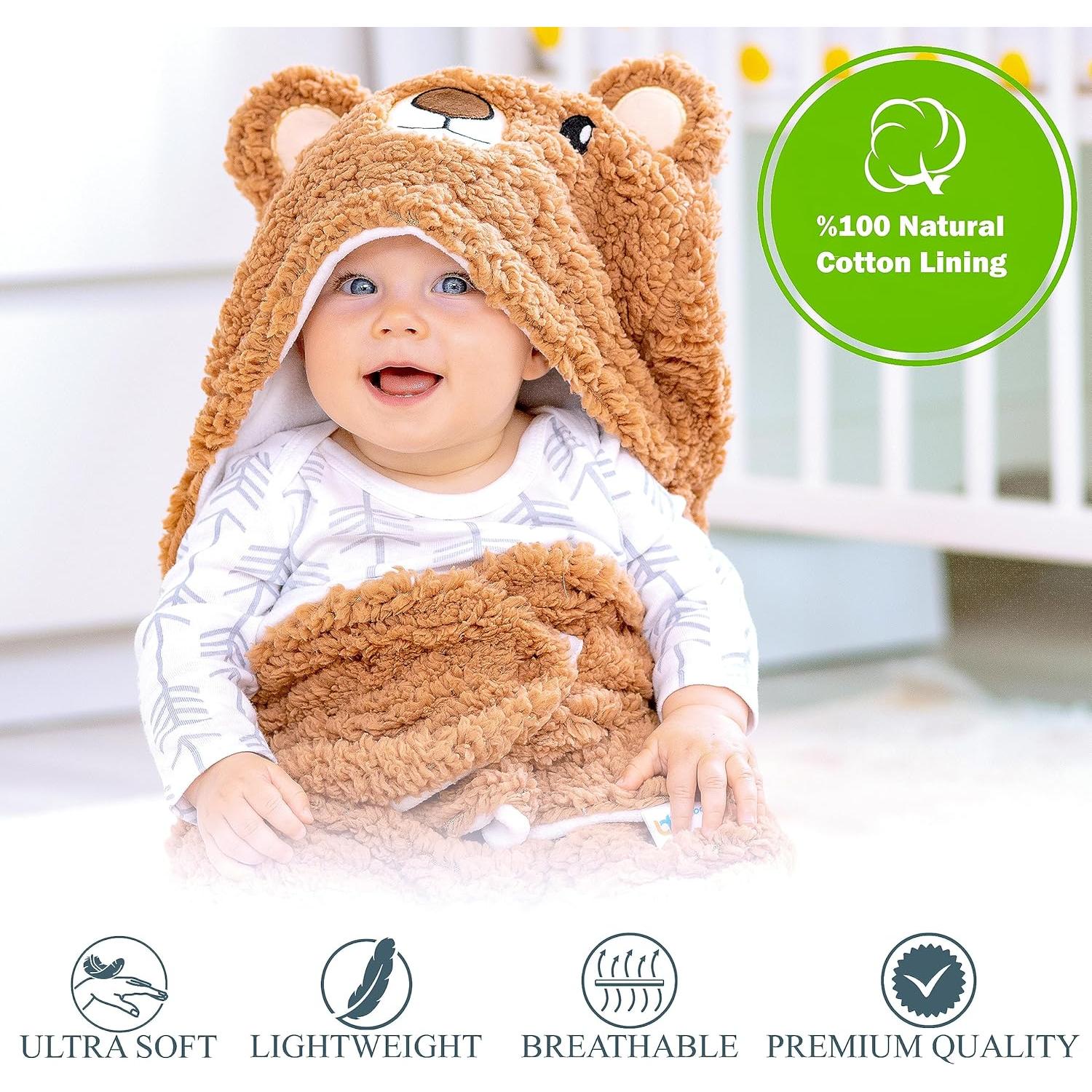 Manta de Envolver para Bebé BYDOOO Oso 0-6 Meses Orgánica Suave