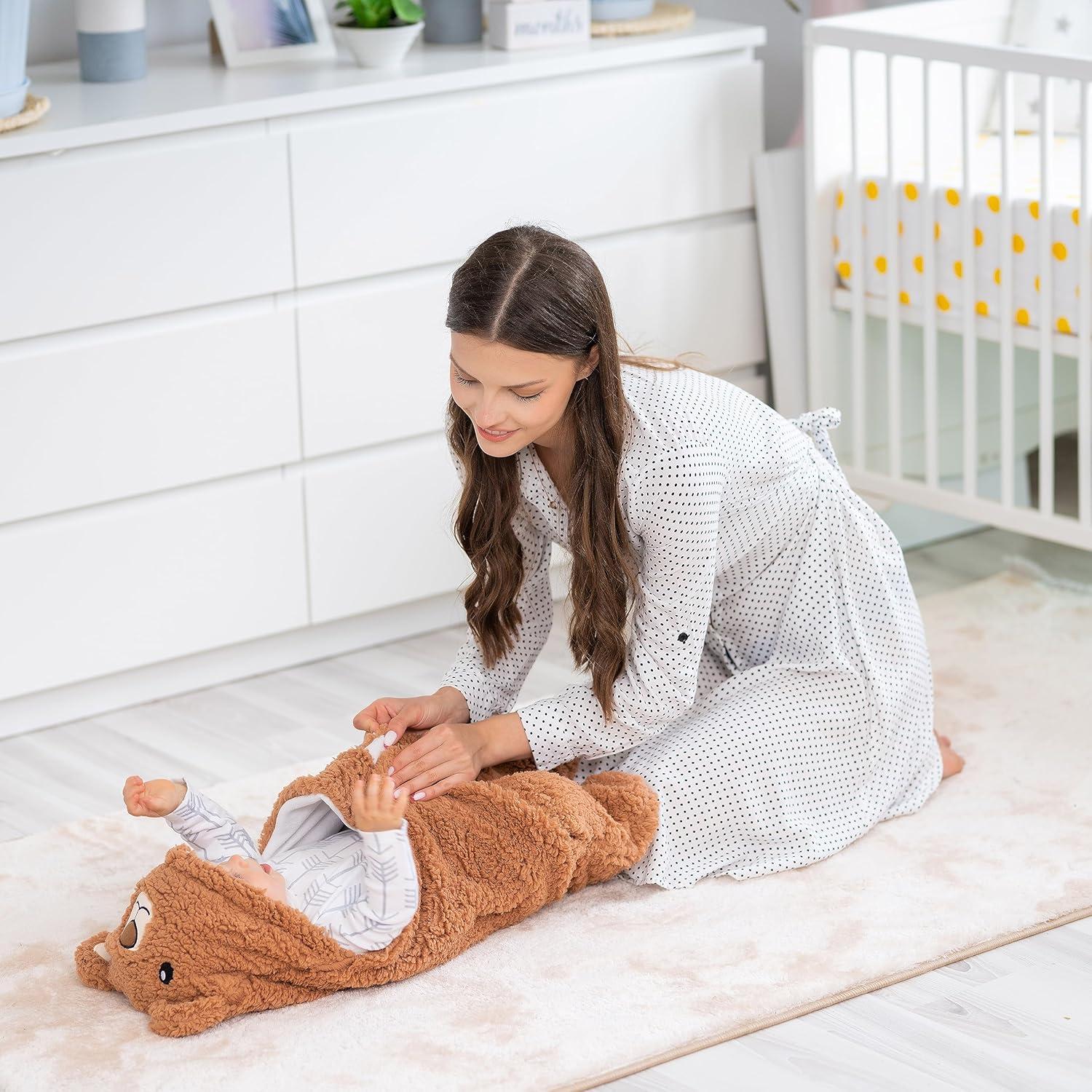 Manta de Envolver para Bebé BYDOOO Oso 0-6 Meses Orgánica Suave