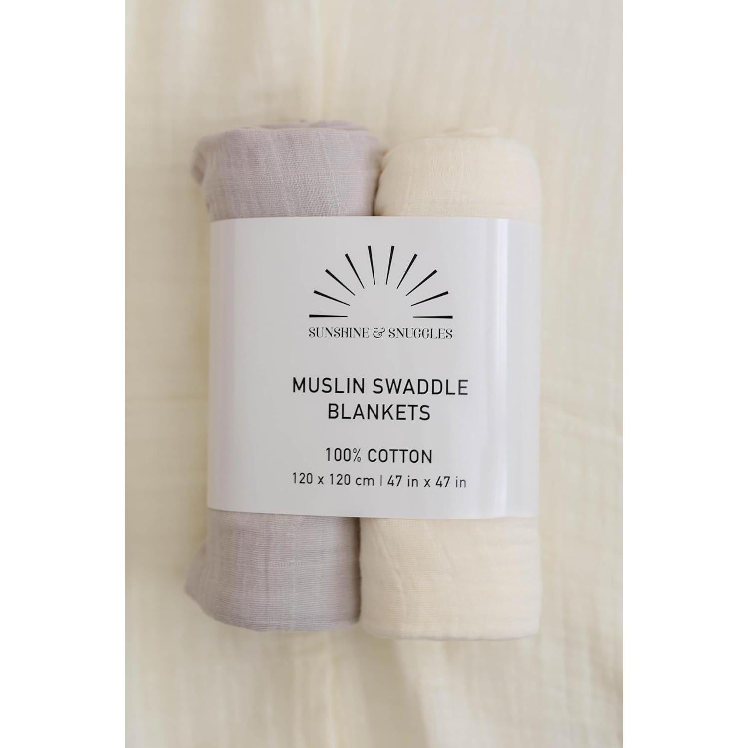 Mantas de Envoltura 100% Algodón Sunshine & Snuggles 120x120cm 2-Pack