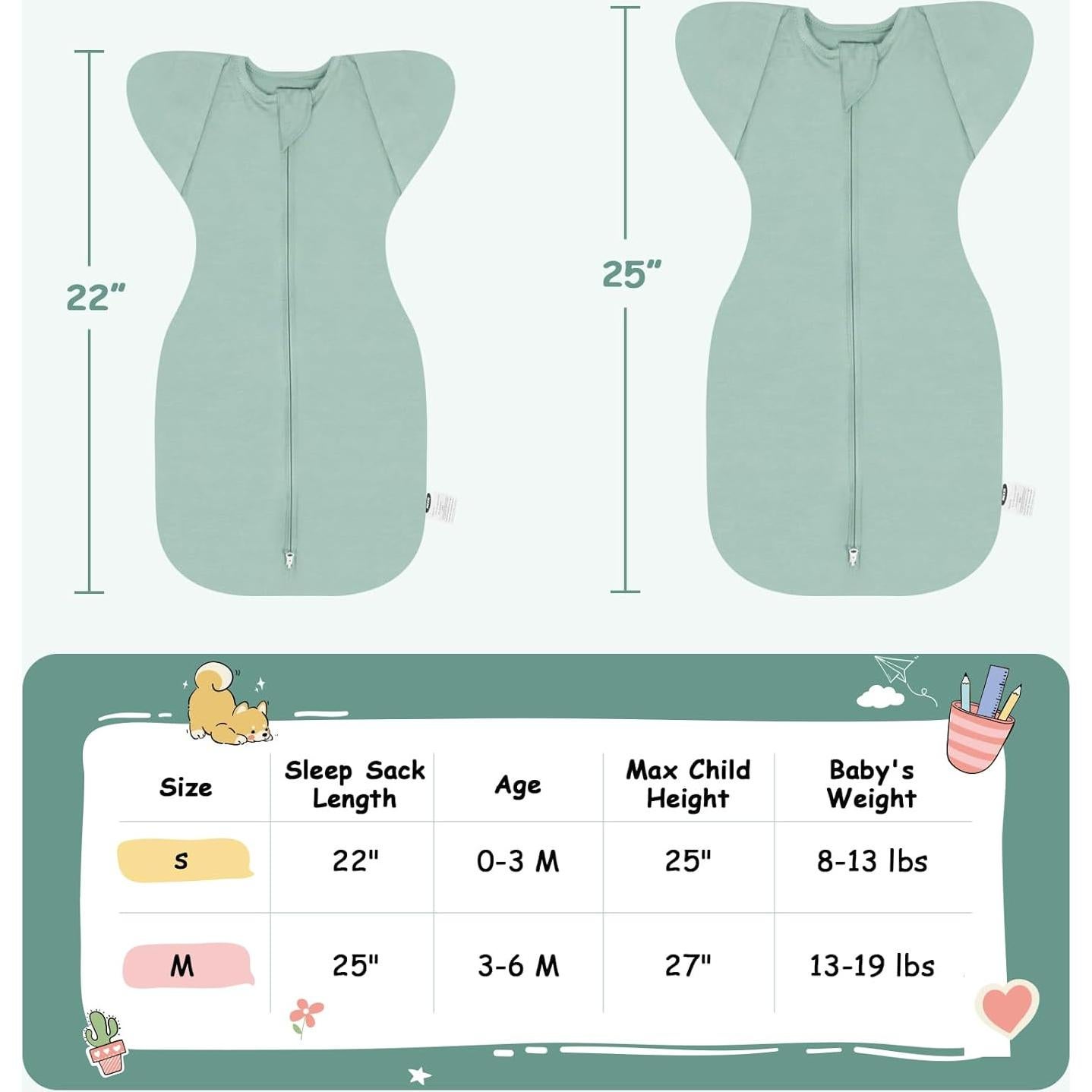 Saco de Sueño para Bebé MEXXI 0.5 TOG Paquete de 2