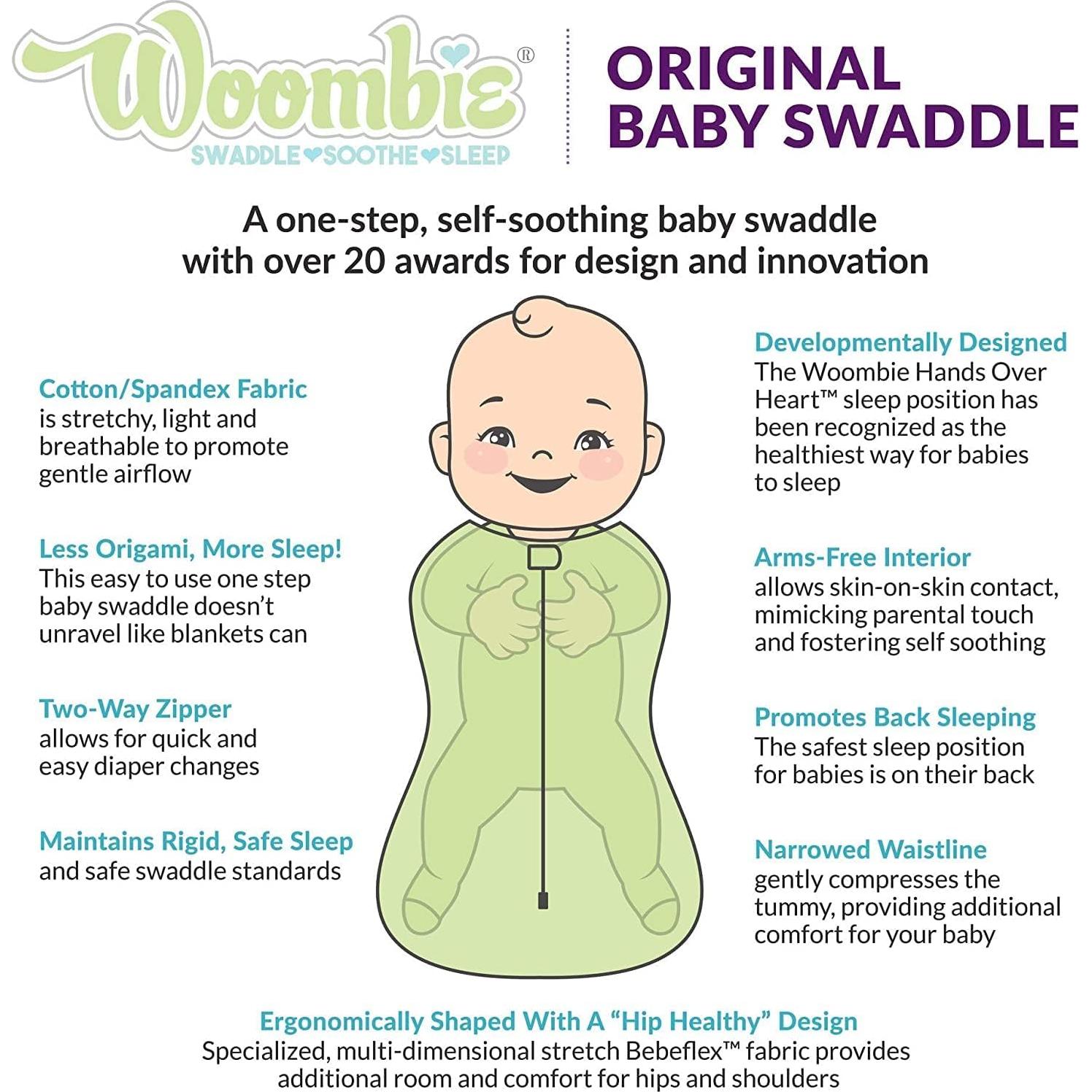 Manta de Envolver para Bebés Woombie Original - Algodón 3-6 Meses
