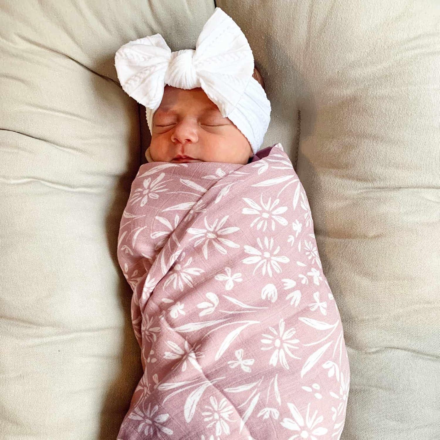 Mantas de Envolver LifeTree para Niña 120x120 cm Floral y Leopardo