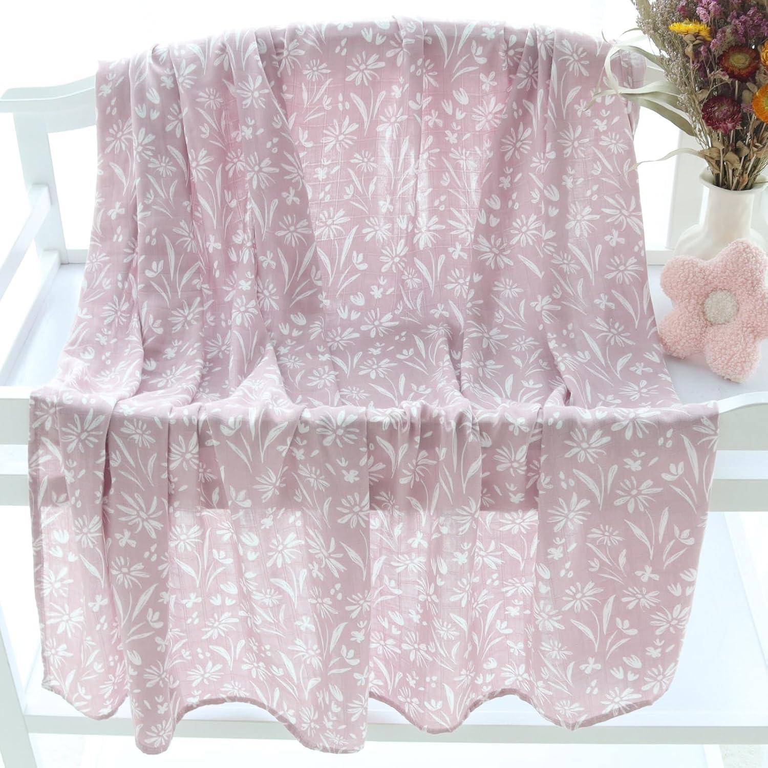 Mantas de Envolver LifeTree para Niña 120x120 cm Floral y Leopardo