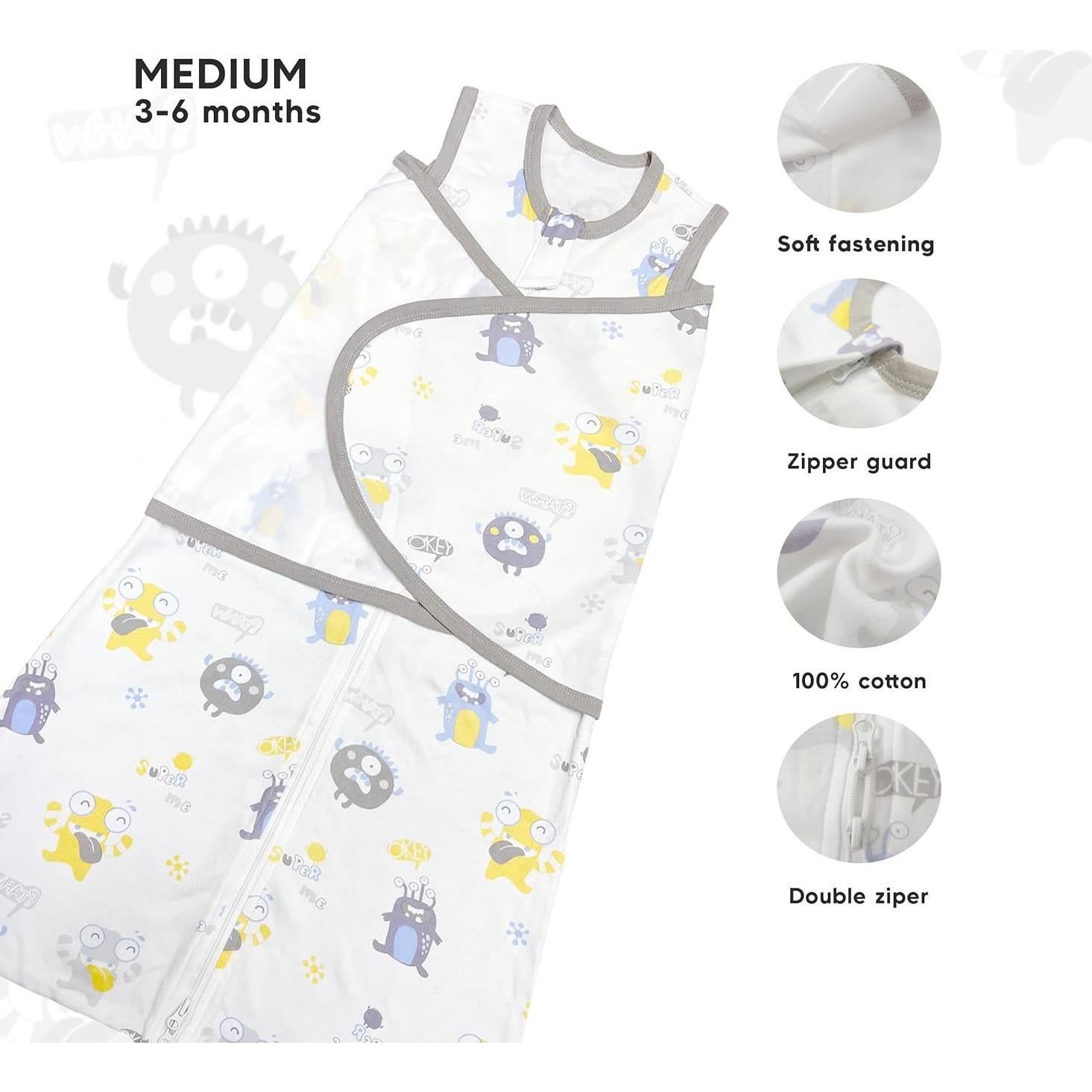 Saco de Sueño para Bebés 100% Algodón TOG 1.5 3-6 Meses