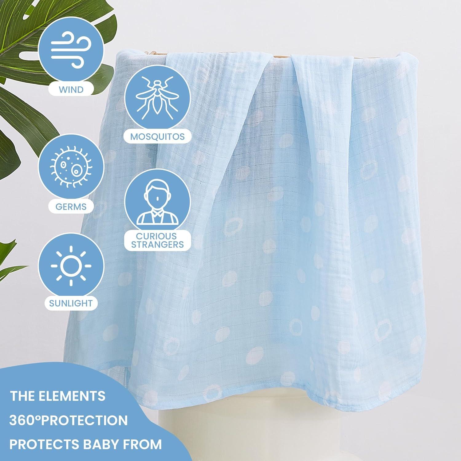 Mantas de Muselina Softan 120x120 cm, Juego de 4 Unisex