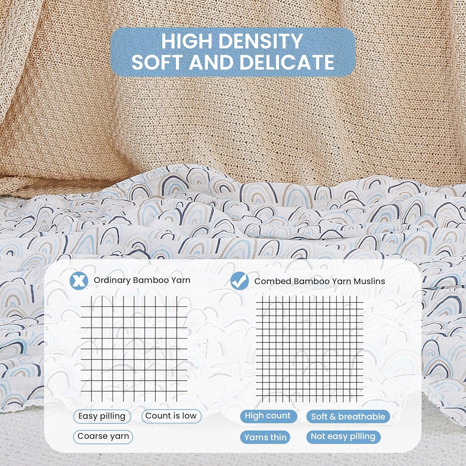 Mantas de Muselina Softan 120x120 cm, Juego de 4 Unisex