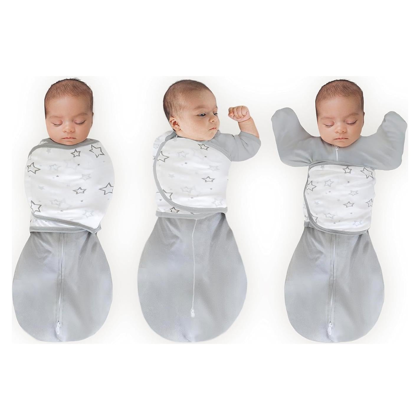 Saco de Dormir Transicional Omni SwaddleDesigns Estrellas Grises 0-3m