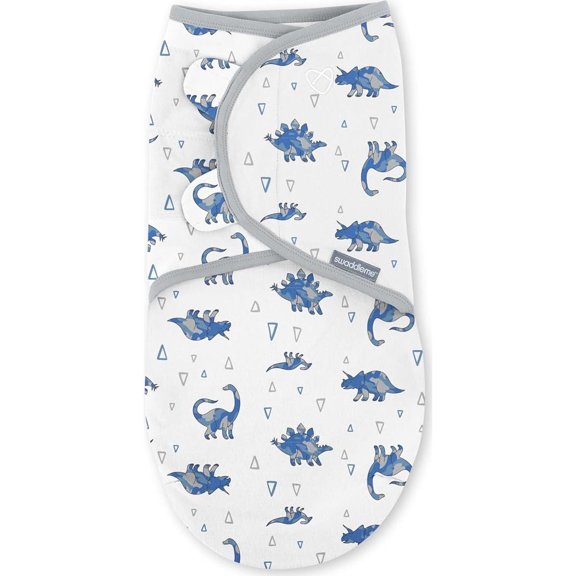 SwaddleMe Swaddle Original 100% Algodón Paquete de 3 Dino Azul 0-3 Meses