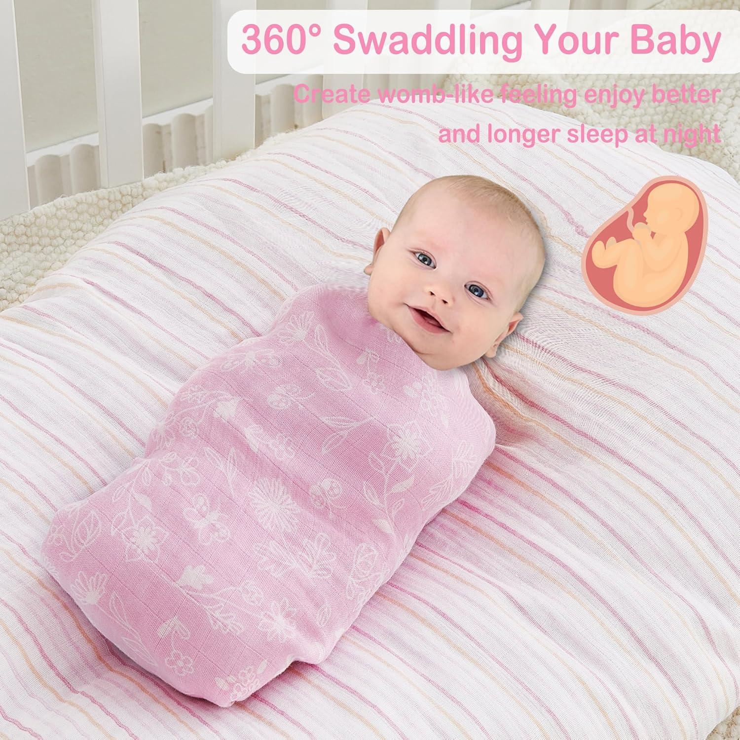 Mantas de Muselina Viviland 120x120 cm 4 Piezas Flores y Corazón