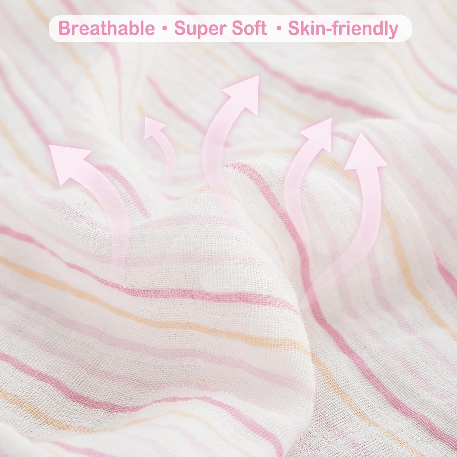 Mantas de Muselina Viviland 120x120 cm 4 Piezas Flores y Corazón