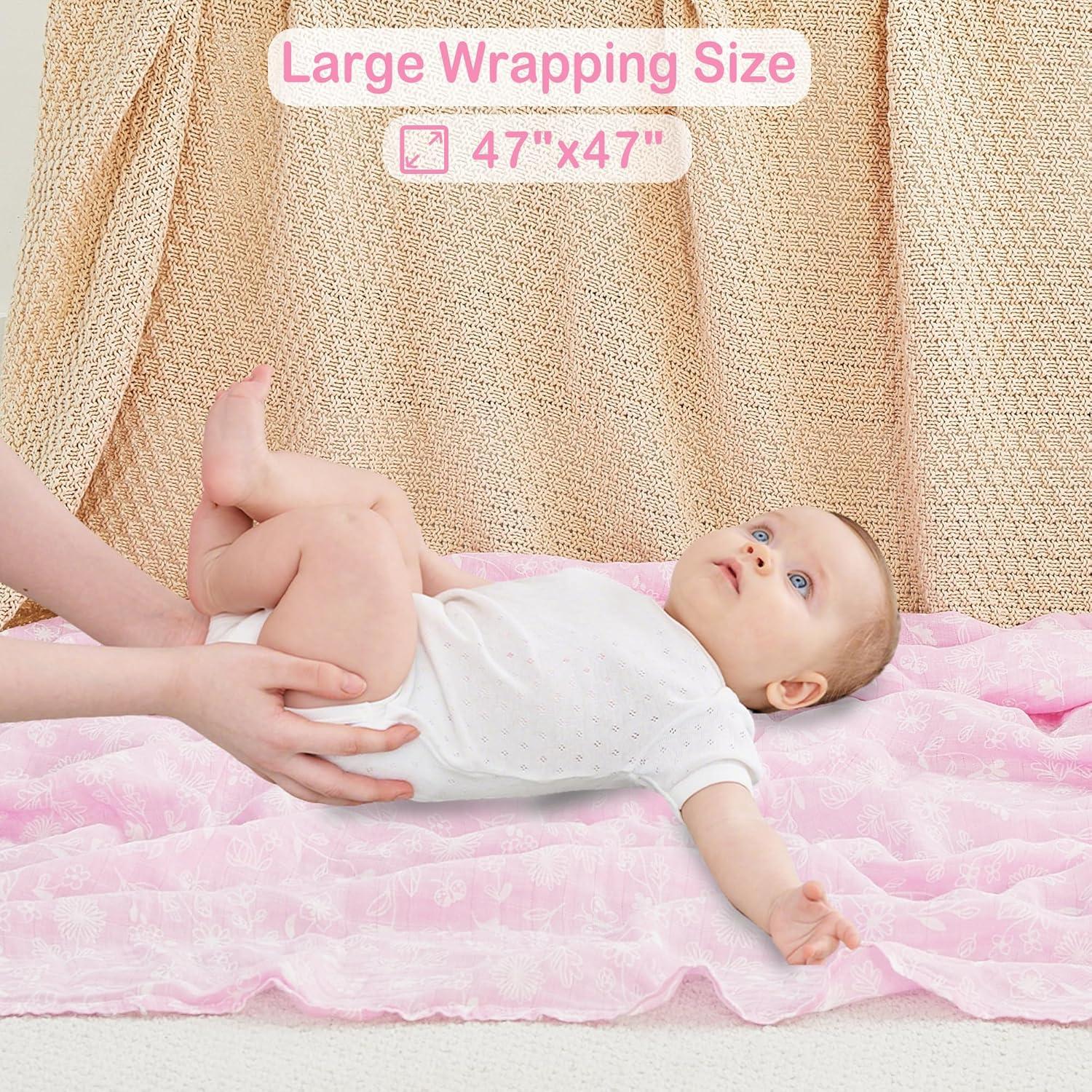 Mantas de Muselina Viviland 120x120 cm 4 Piezas Flores y Corazón