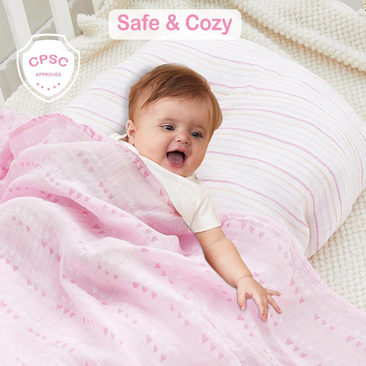 Mantas de Muselina Viviland 120x120 cm 4 Piezas Flores y Corazón