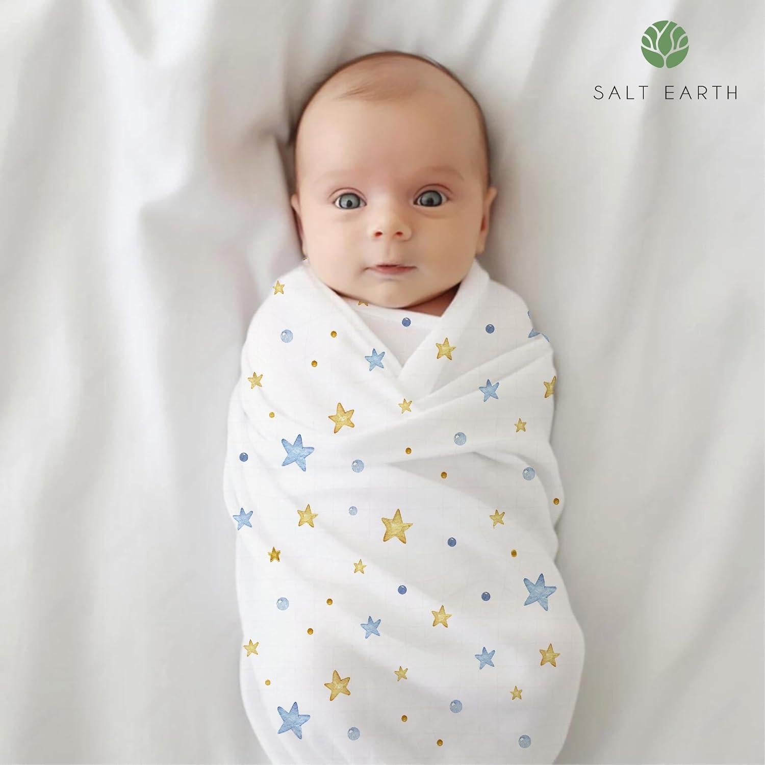 Manta de Envolver para Bebé Salt Earth 4 Unidades Algodón Orgánico