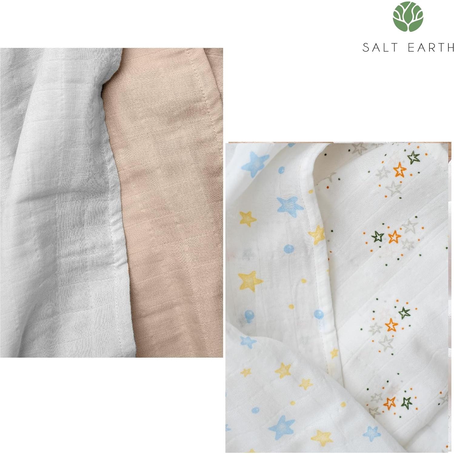 Manta de Envolver para Bebé Salt Earth 4 Unidades Algodón Orgánico