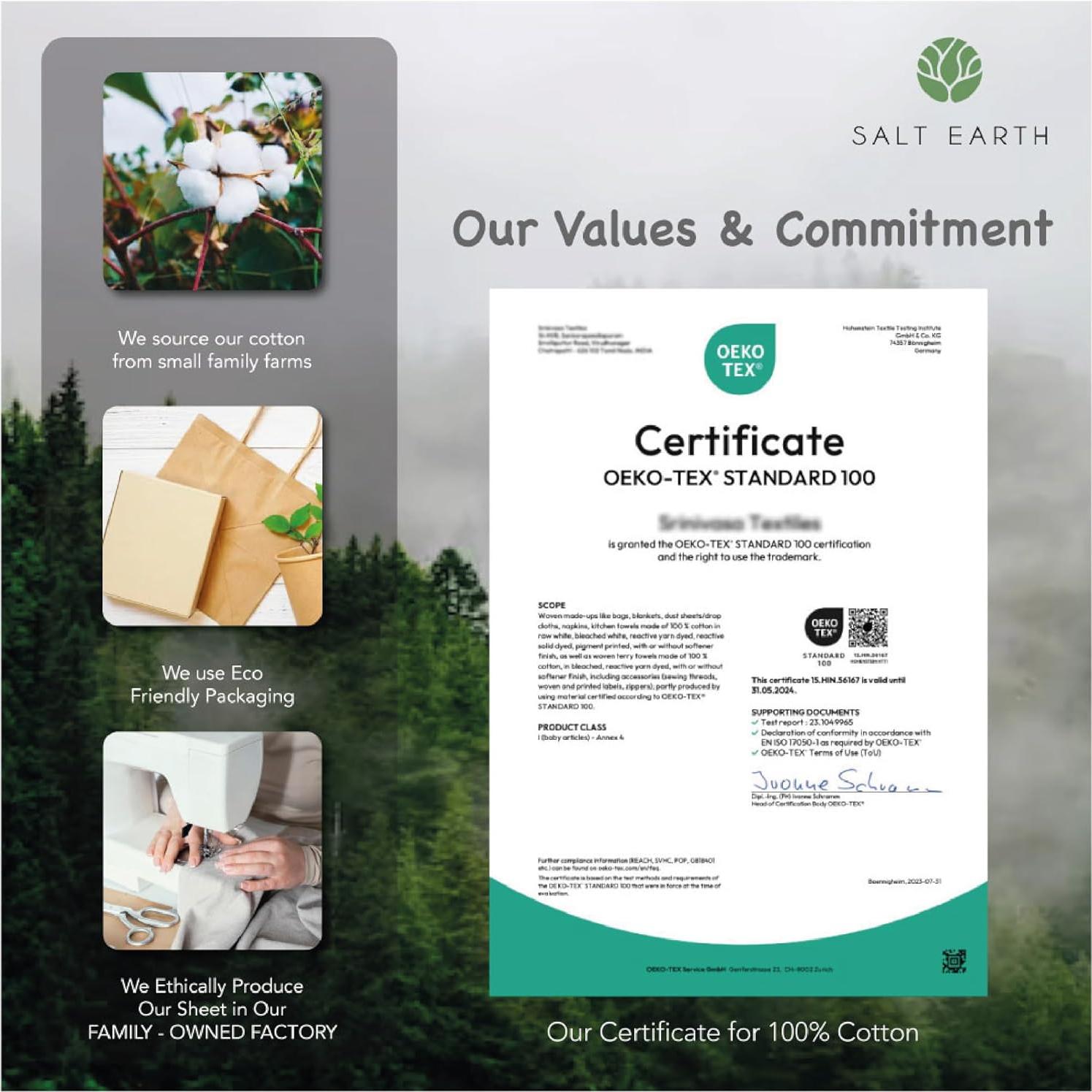 Manta de Envolver para Bebé Salt Earth 4 Unidades Algodón Orgánico