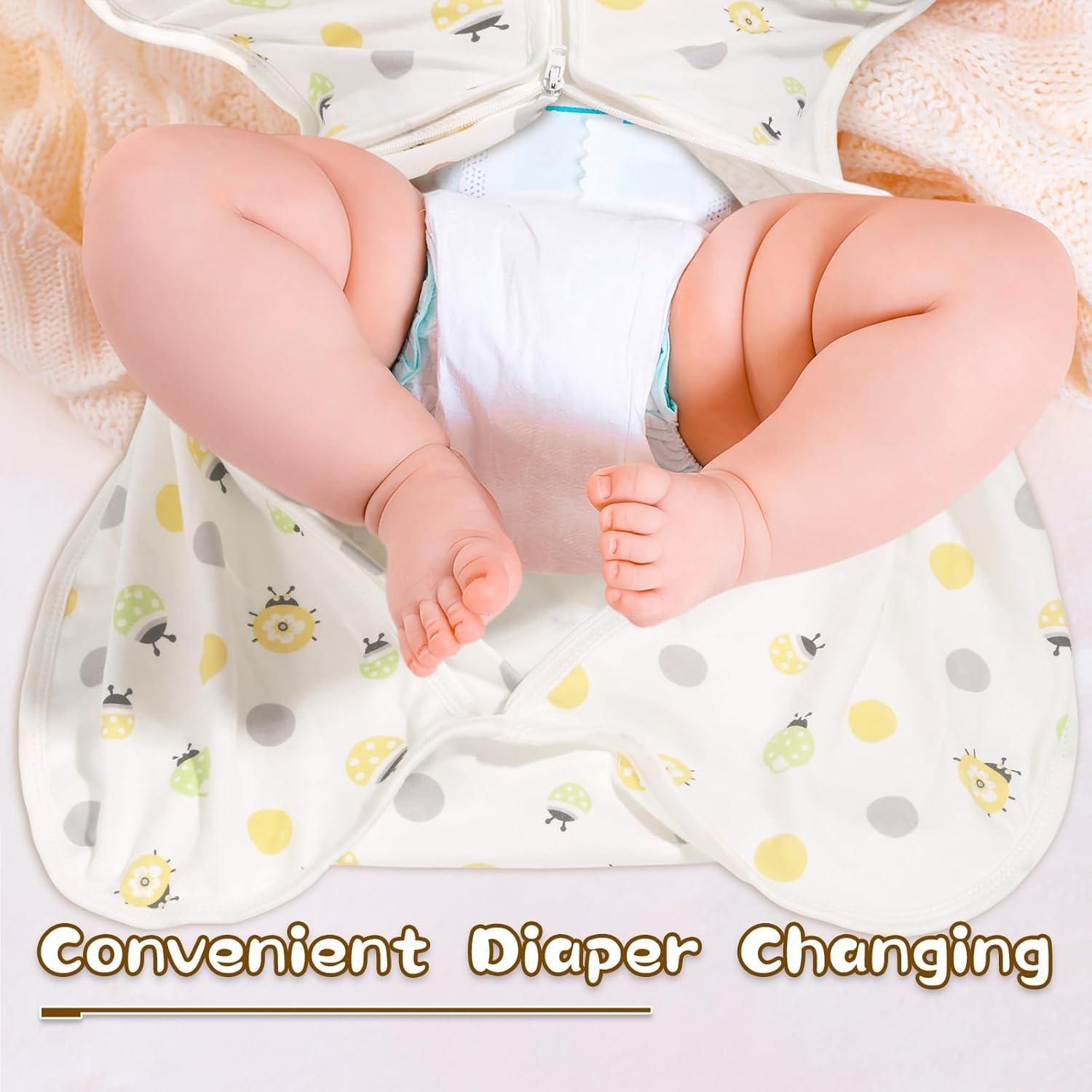 Saco de Sueño Swaddle 2-Pack 100% Algodón para Bebés 0-3 Meses