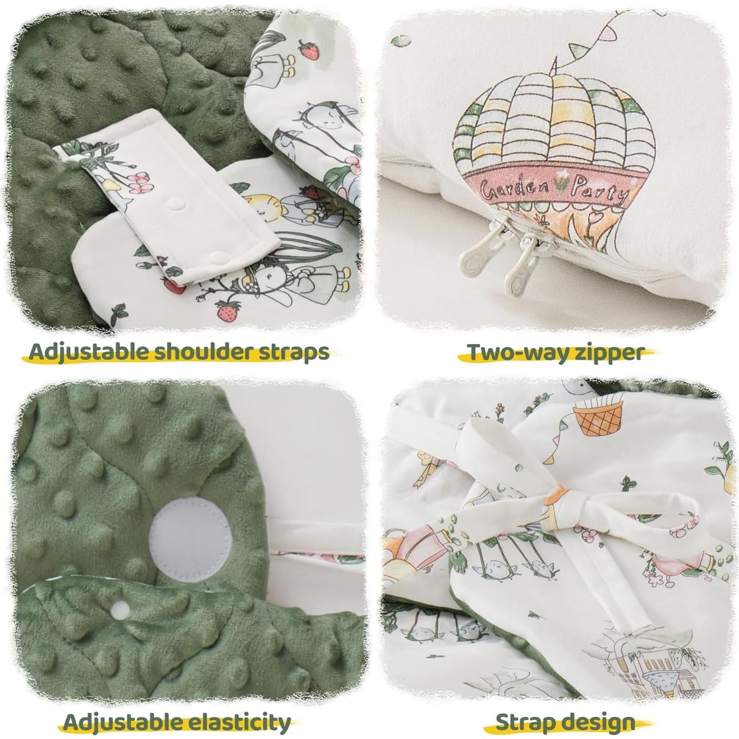 Saco de Sueño Ajustable YJLMLY para Bebés 0-3 Meses Verde