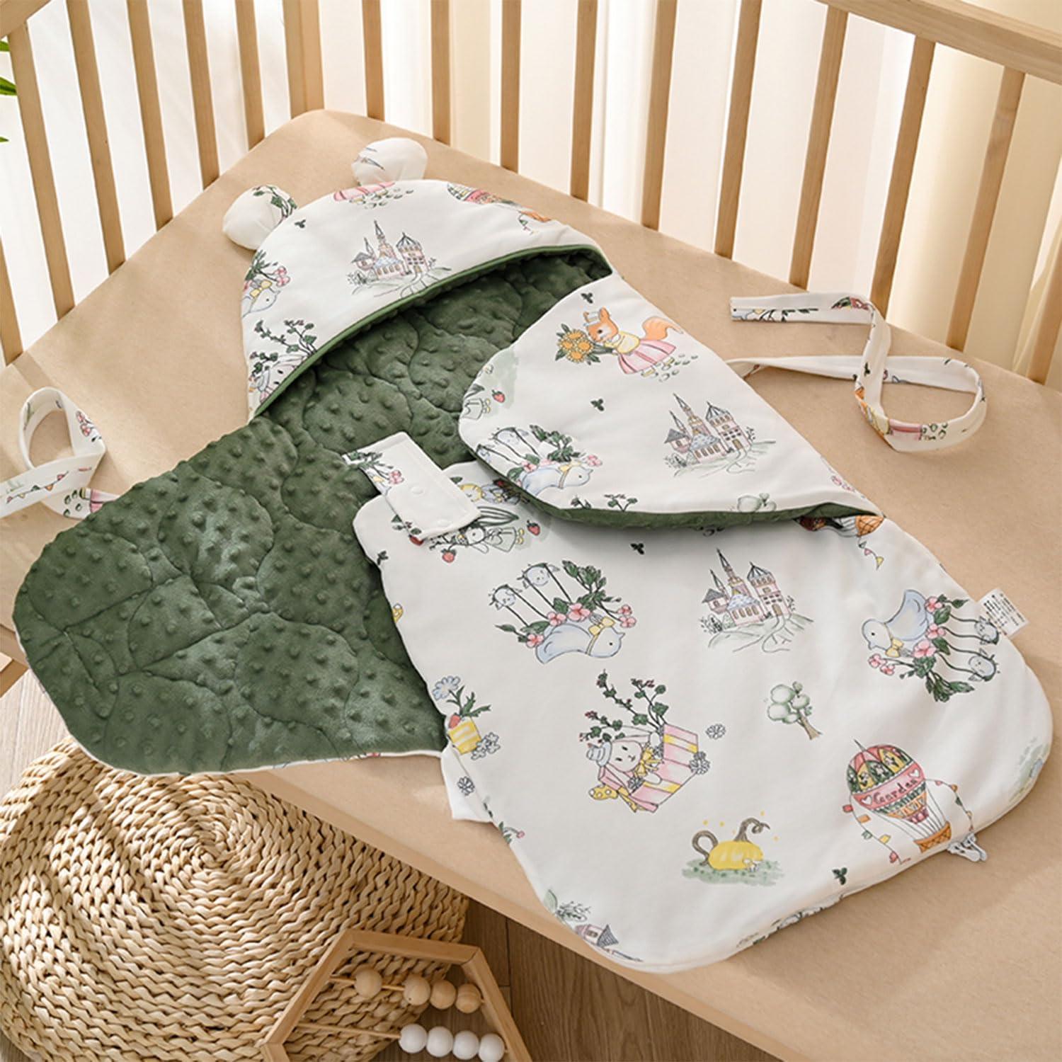 Saco de Sueño Ajustable YJLMLY para Bebés 0-3 Meses Verde