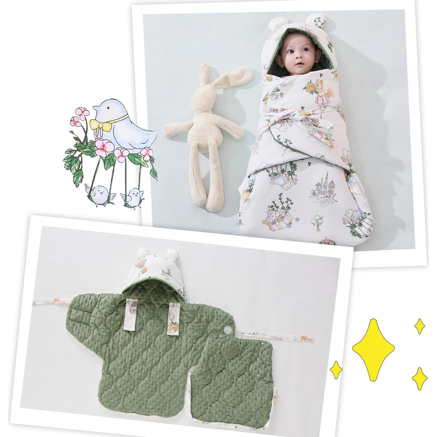 Saco de Sueño Ajustable YJLMLY para Bebés 0-3 Meses Verde