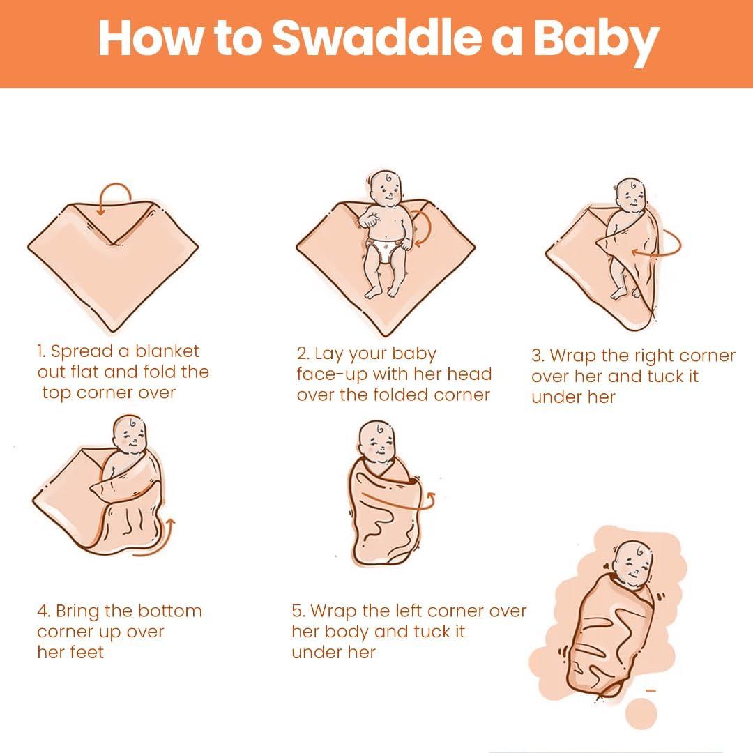 Manta de Envolver para Bebé Atluxe - 2 Piezas Muselina 120x120cm