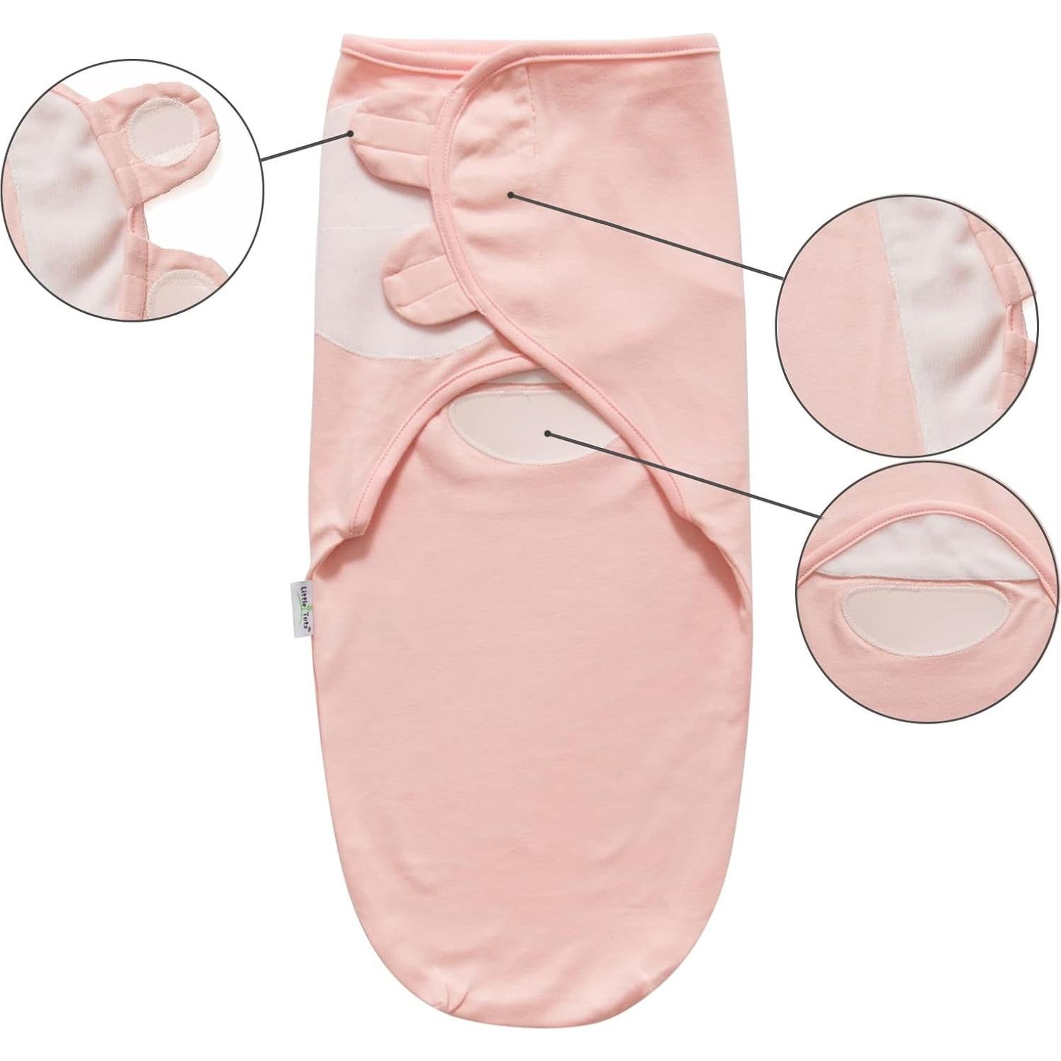 Manta de Envolver para Bebé Little Tots Rosa Unicornio 2 Pzas