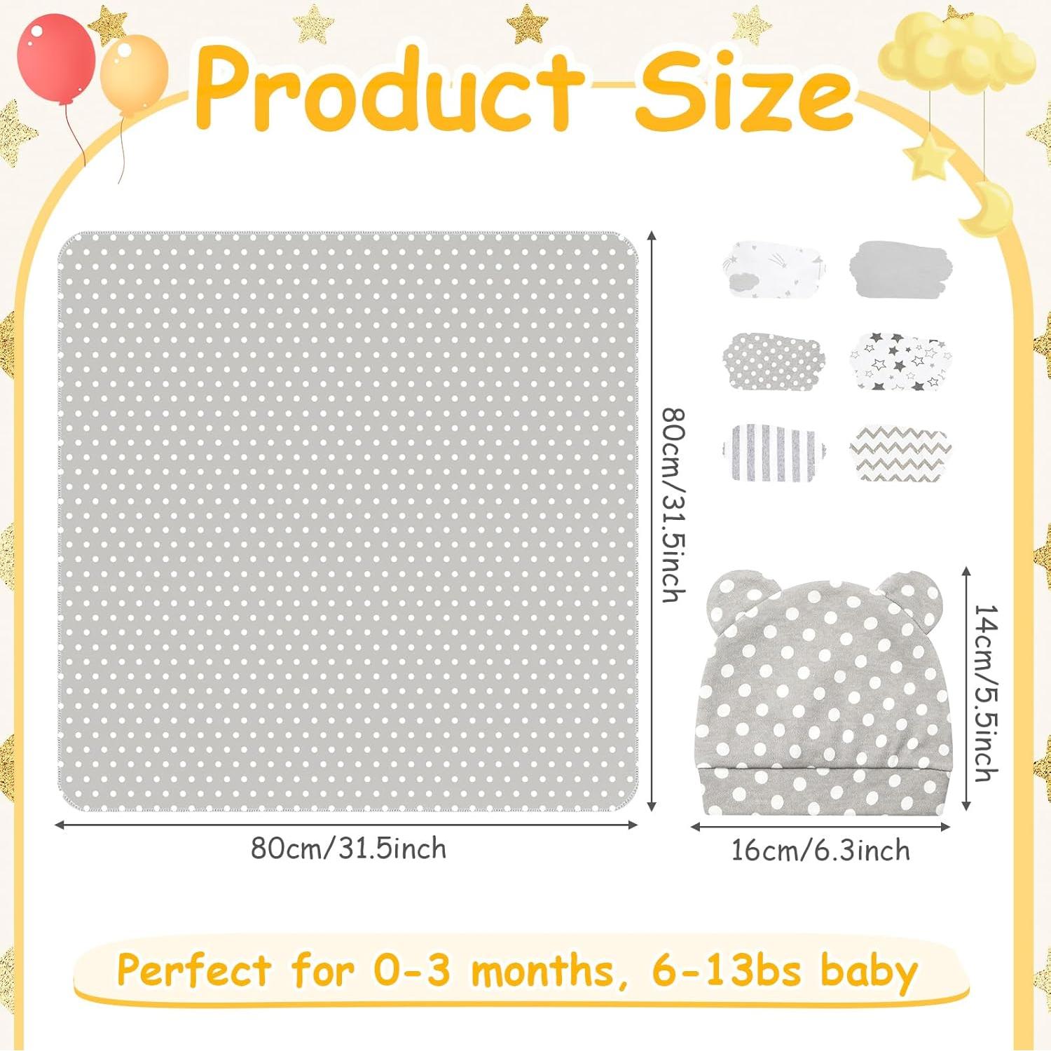 Ramede 6 Sets Mantas de Algodón para Bebés 80x80 cm Gris