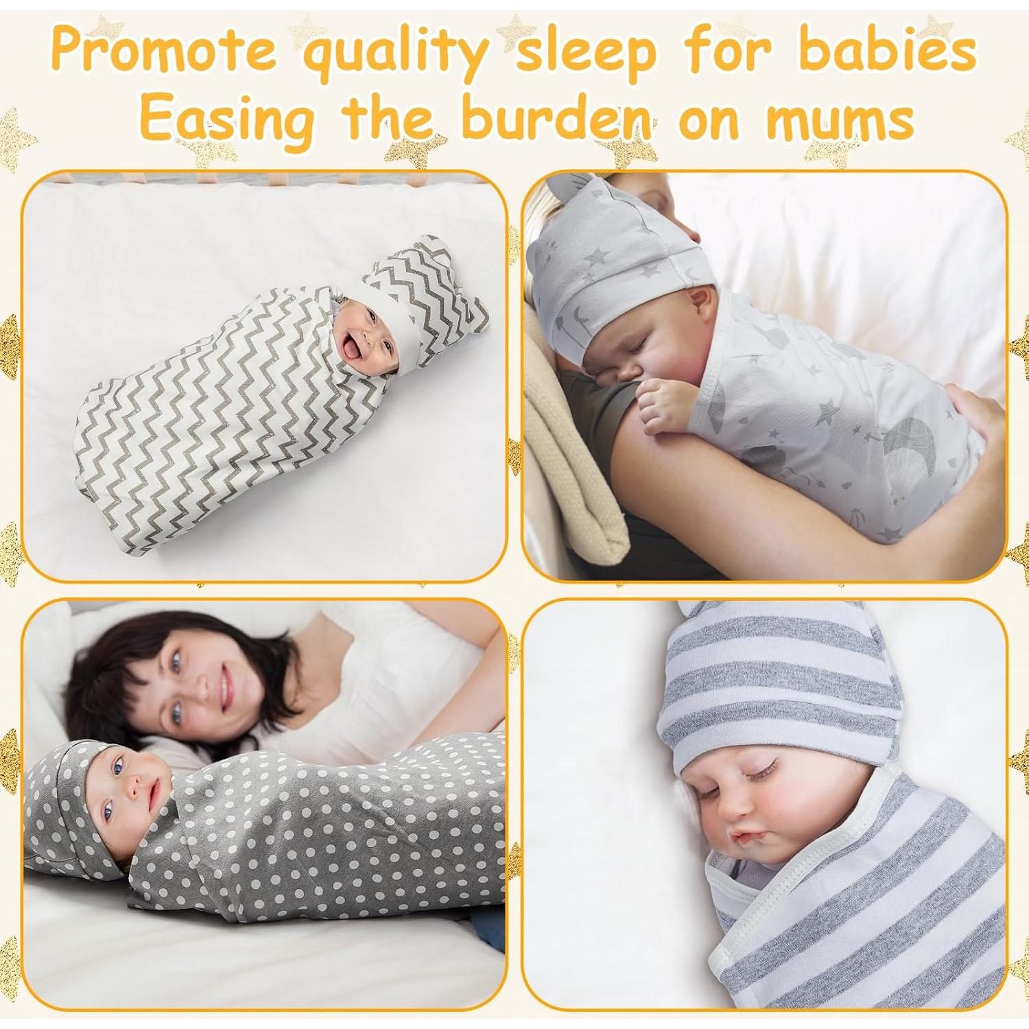 Ramede 6 Sets Mantas de Algodón para Bebés 80x80 cm Gris