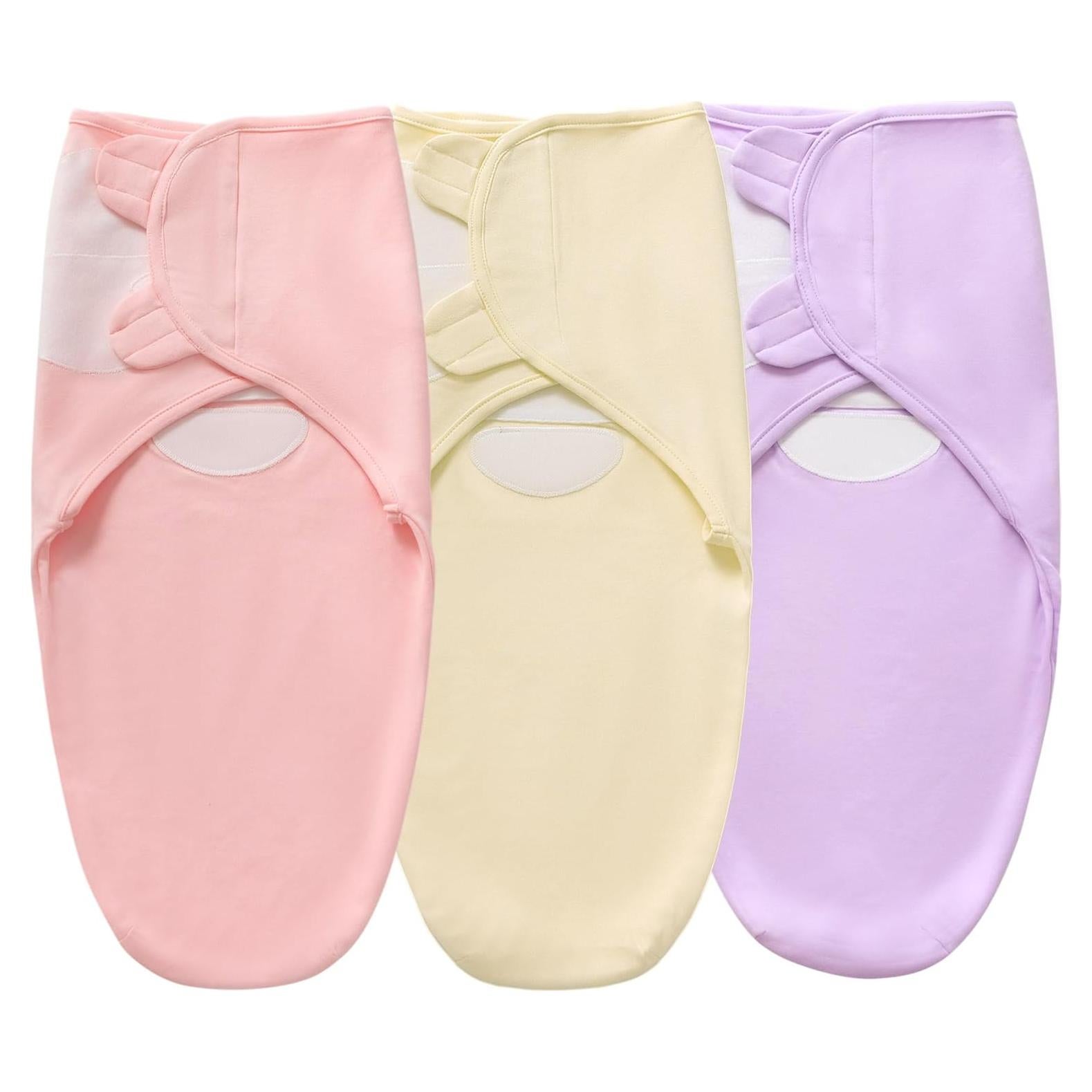 Manta de Envoltura para Bebés Queness 3 Paquetes Algodón 0-6 Meses