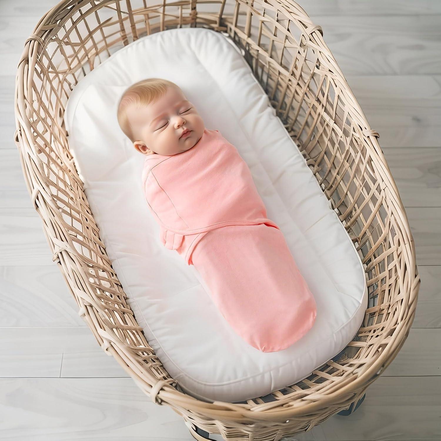 Manta de Envoltura para Bebés Queness 3 Paquetes Algodón 0-6 Meses