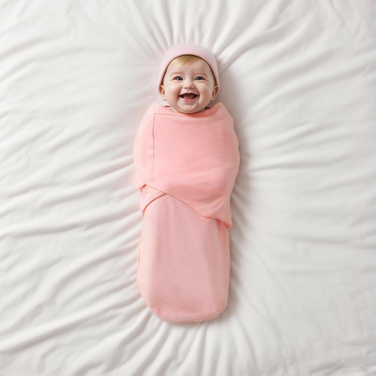 Manta de Envoltura para Bebés Queness 3 Paquetes Algodón 0-6 Meses