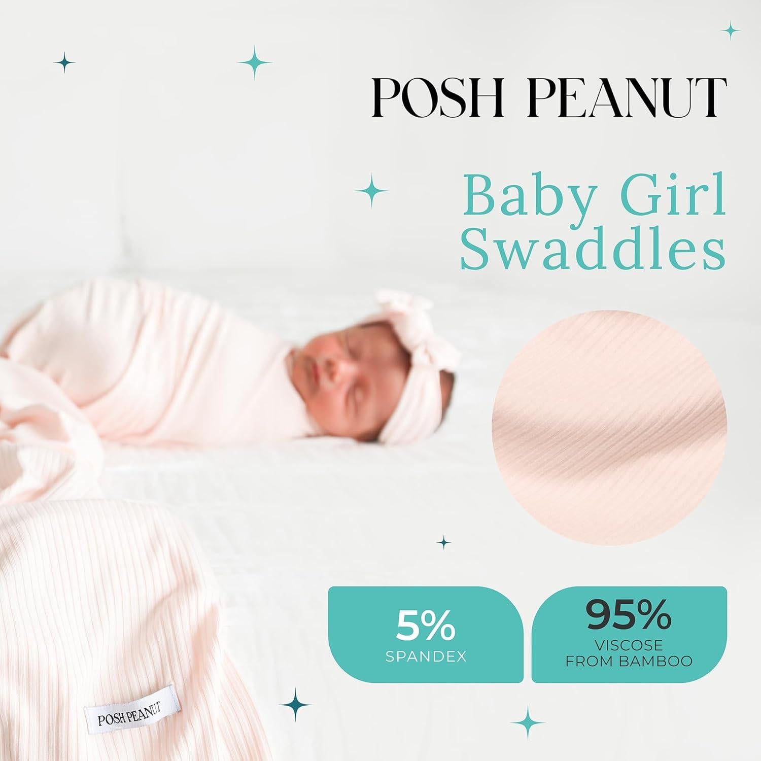 Conjunto de manta y diadema Posh Peanut - Viscosa de bambú Rosa