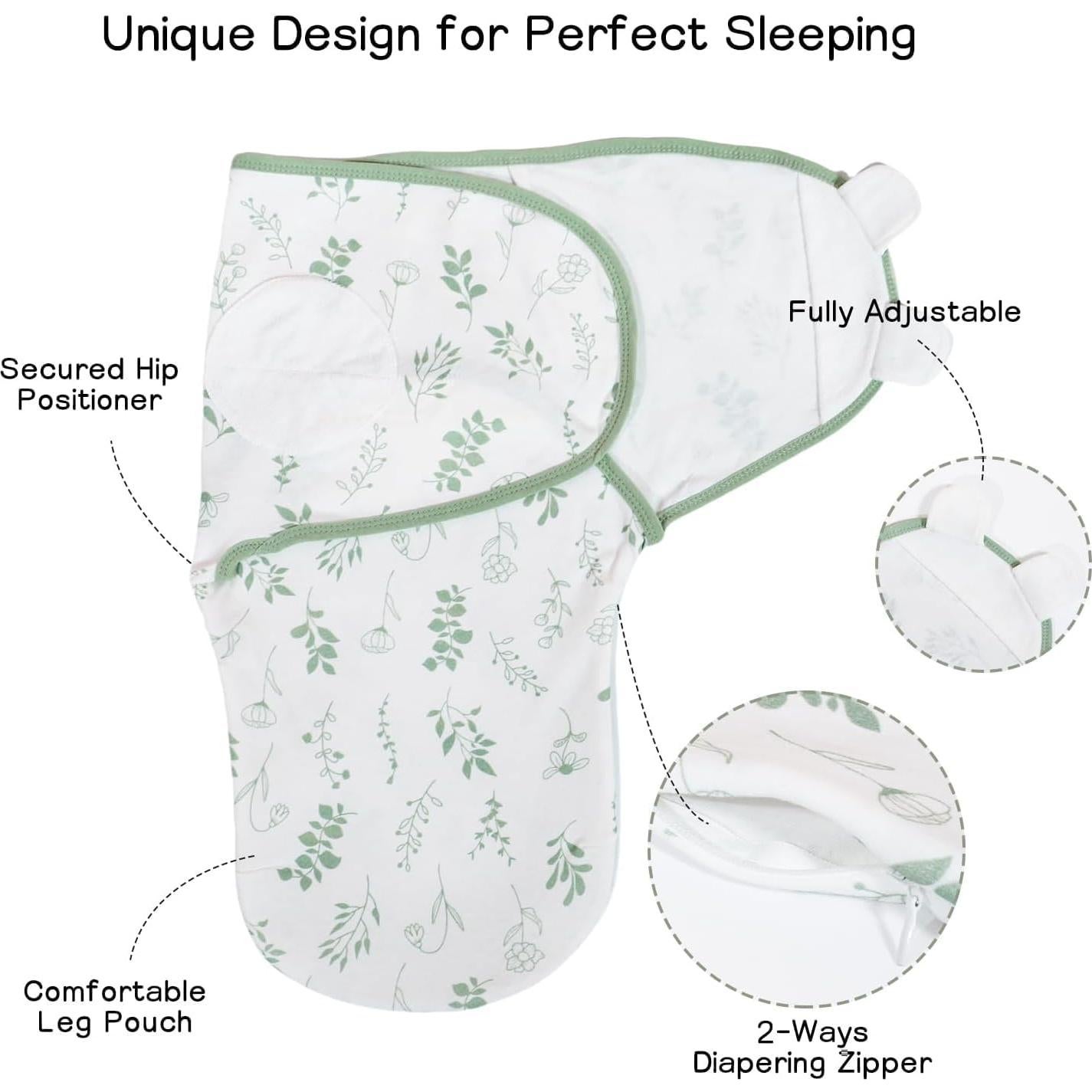 Paquete de 3 Sacos de Sueño Orgánicos SEVDO para Bebés 0-3 Meses