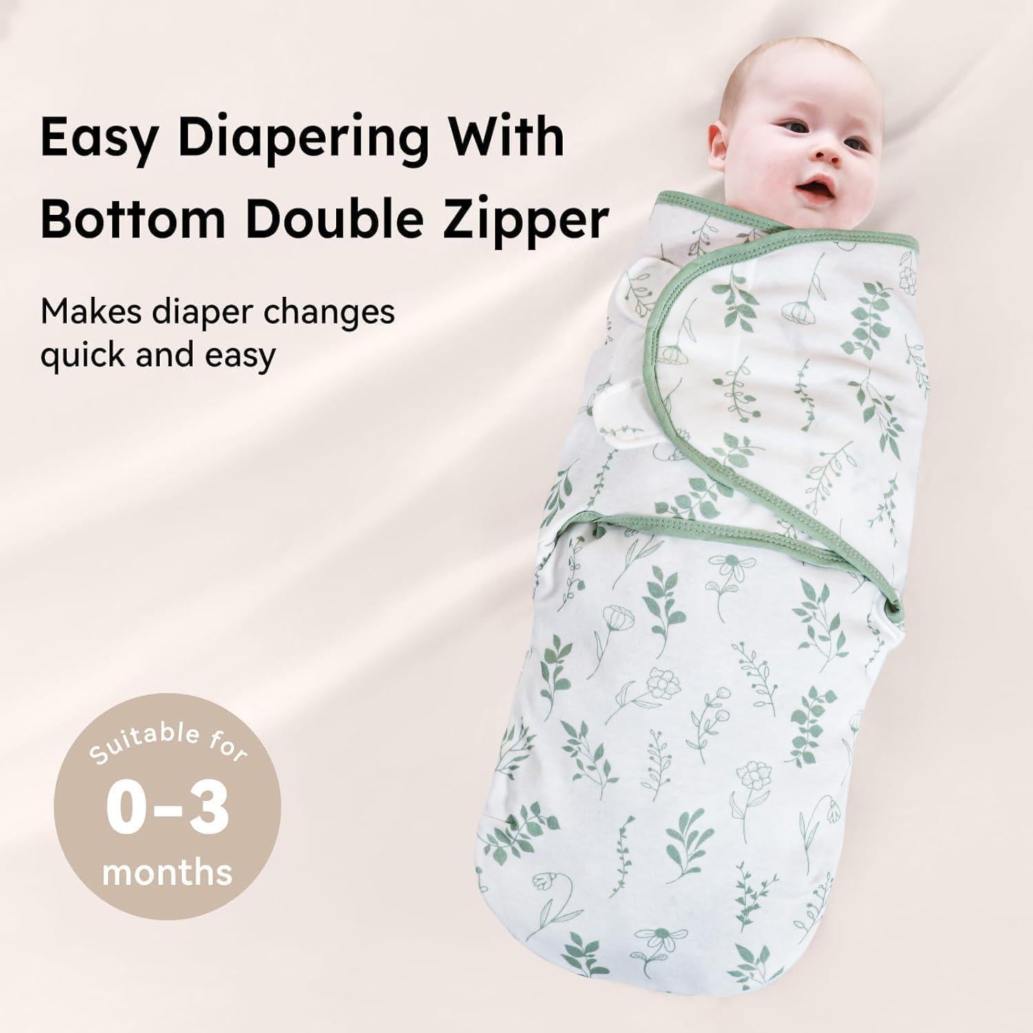 Paquete de 3 Sacos de Sueño Orgánicos SEVDO para Bebés 0-3 Meses