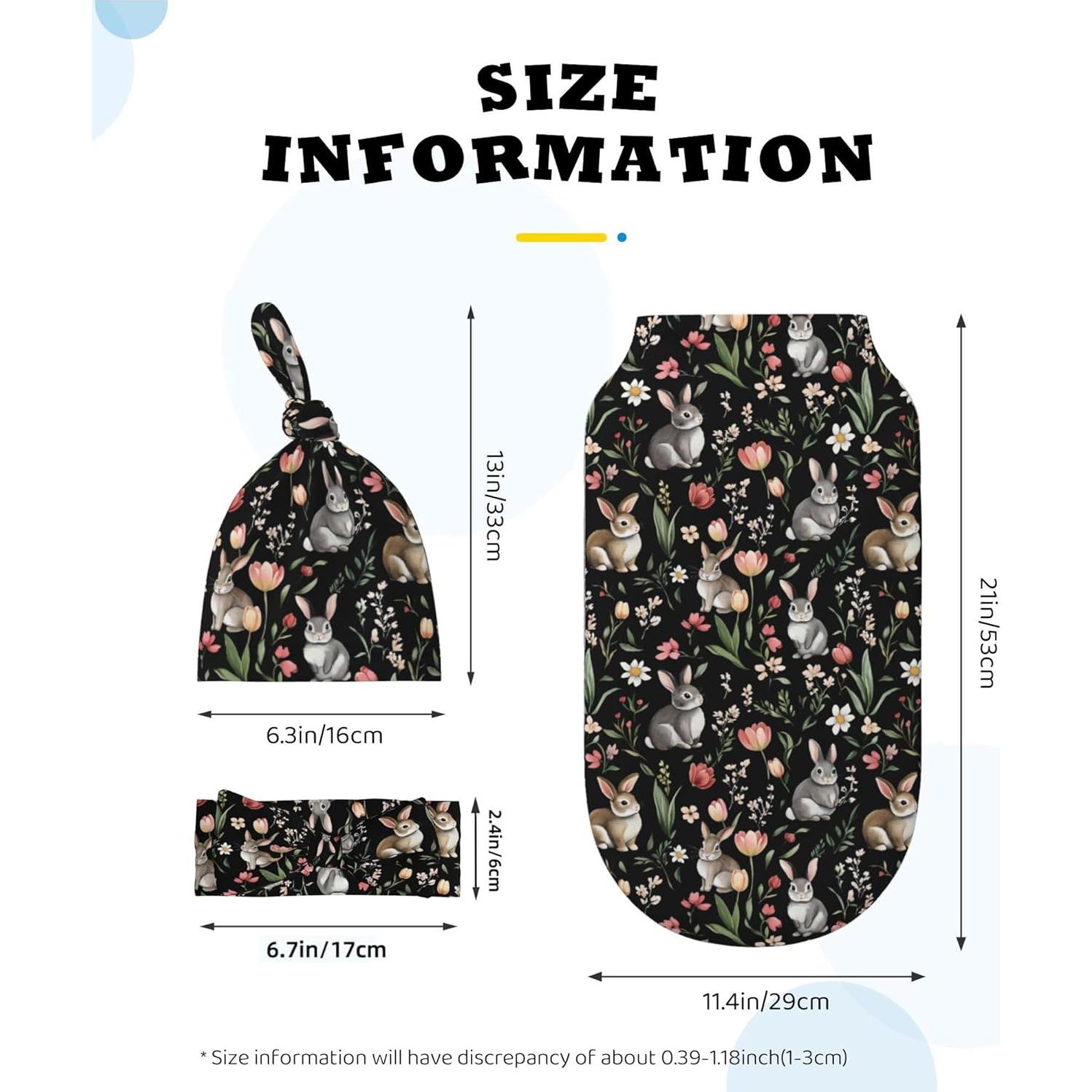 Manta de Envolver para Bebés Figtihw Conejo con Diadema y Gorro