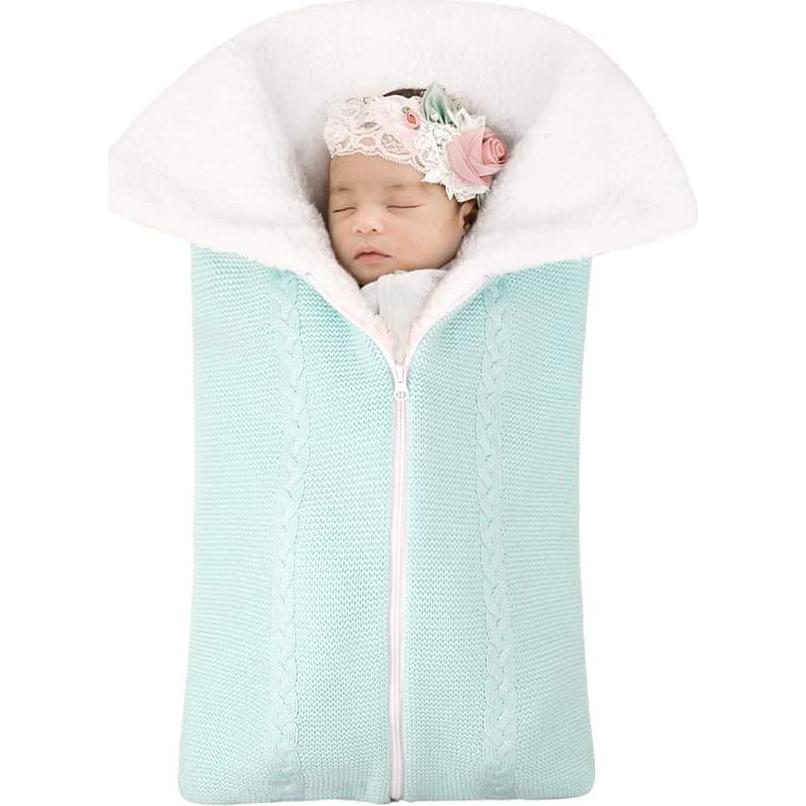 Manta de Envolver para Bebé Lekad Verde 75x75cm Suave y Cálida